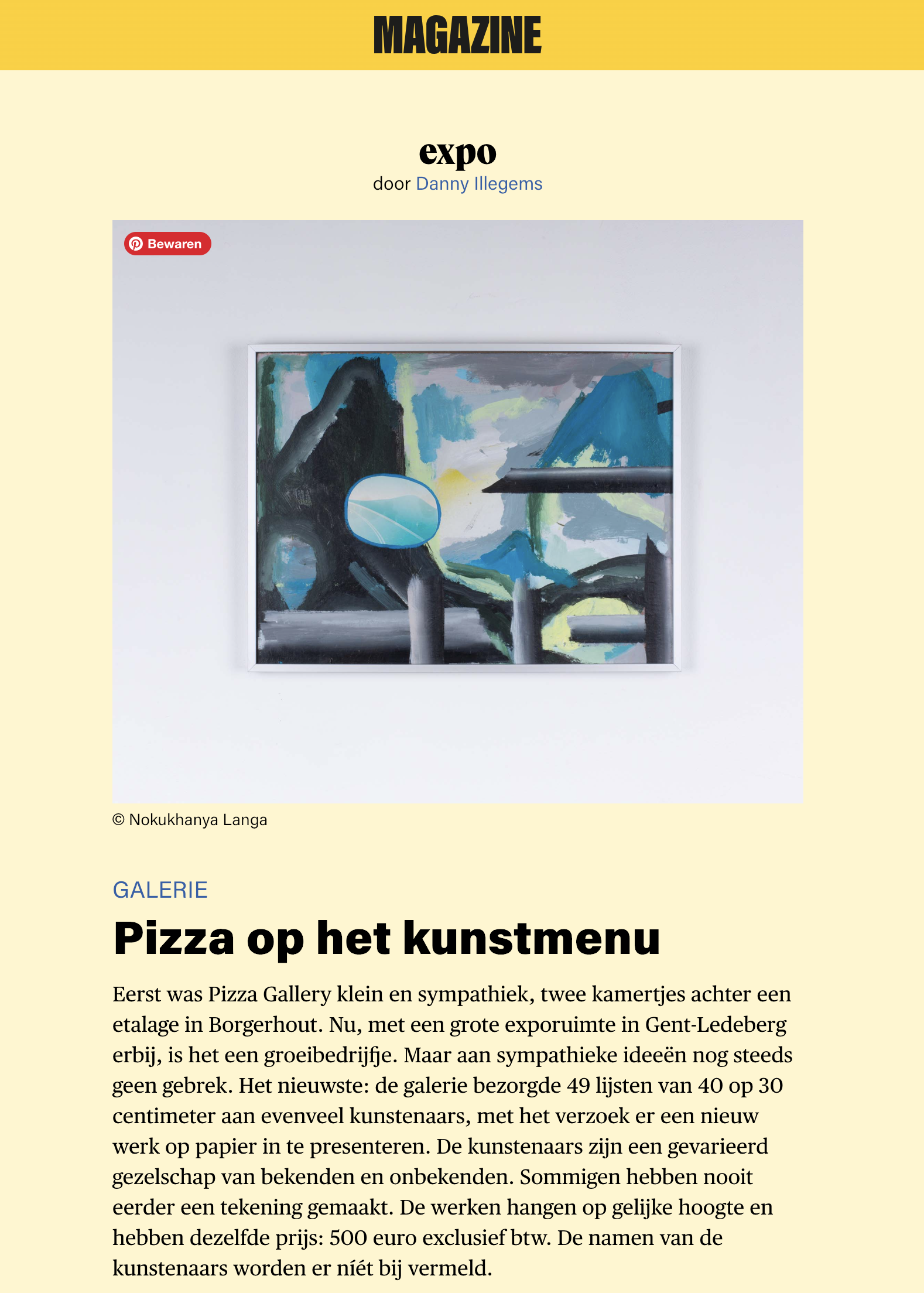 "Work On Paper" De Standaard
