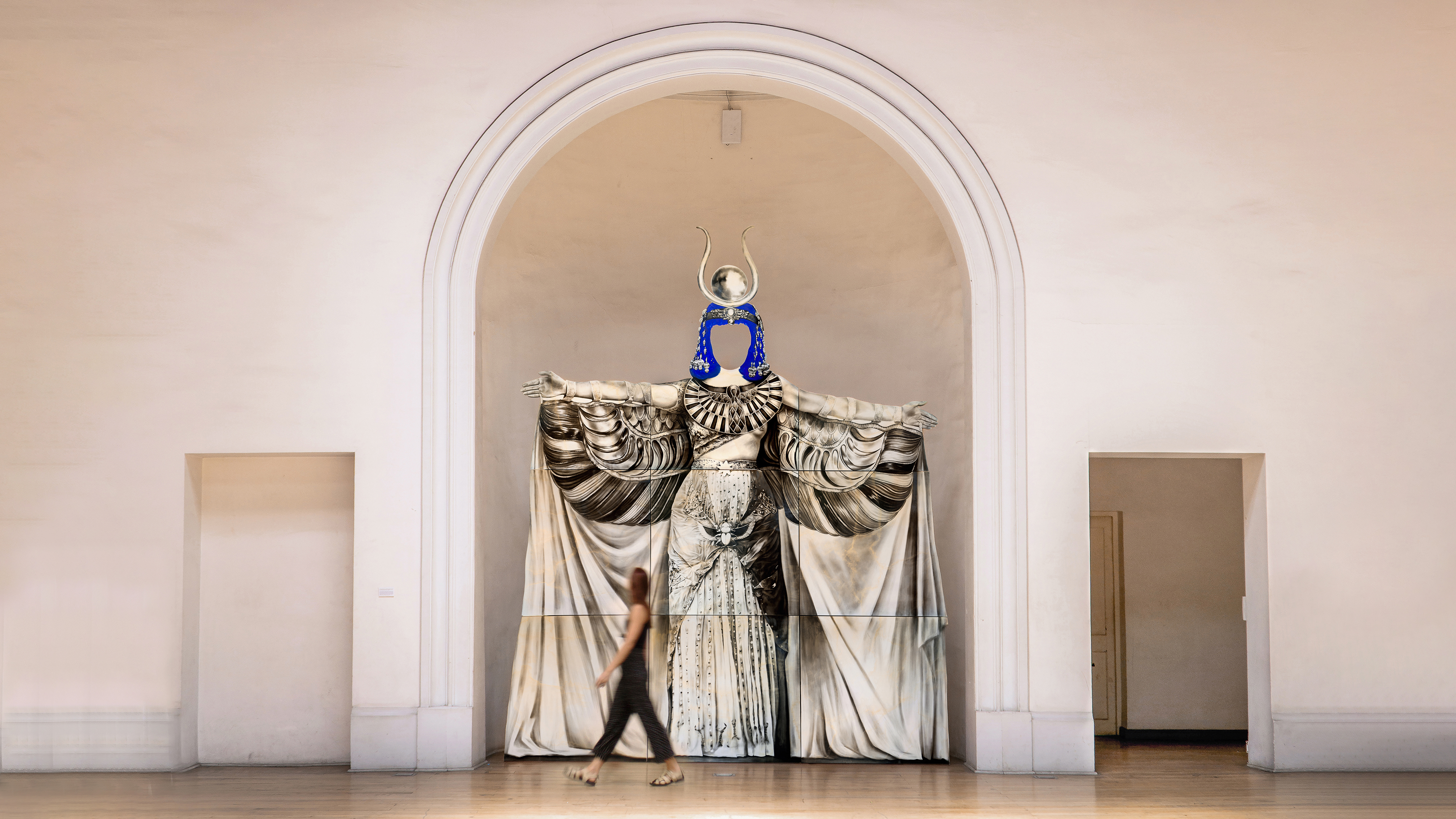 "ISIS", dibujo/instalación, 450 x 366 x 150 cm. VIENAL de Estudios Independientes V, Museo de la Educación, enero 2024