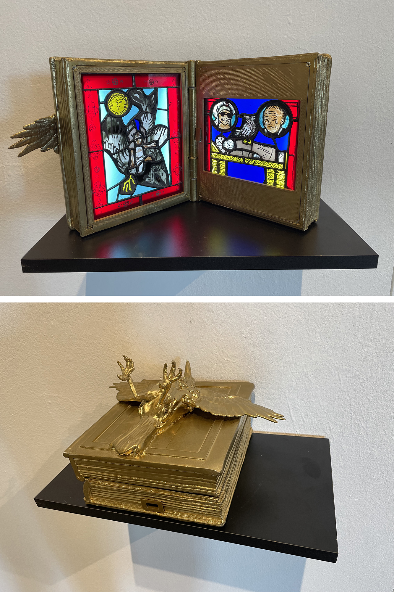 La despedida de AlliVitral con cinta de cobre-tiffany, objeto en impresión 3d40 x 21 x 20 cm2023