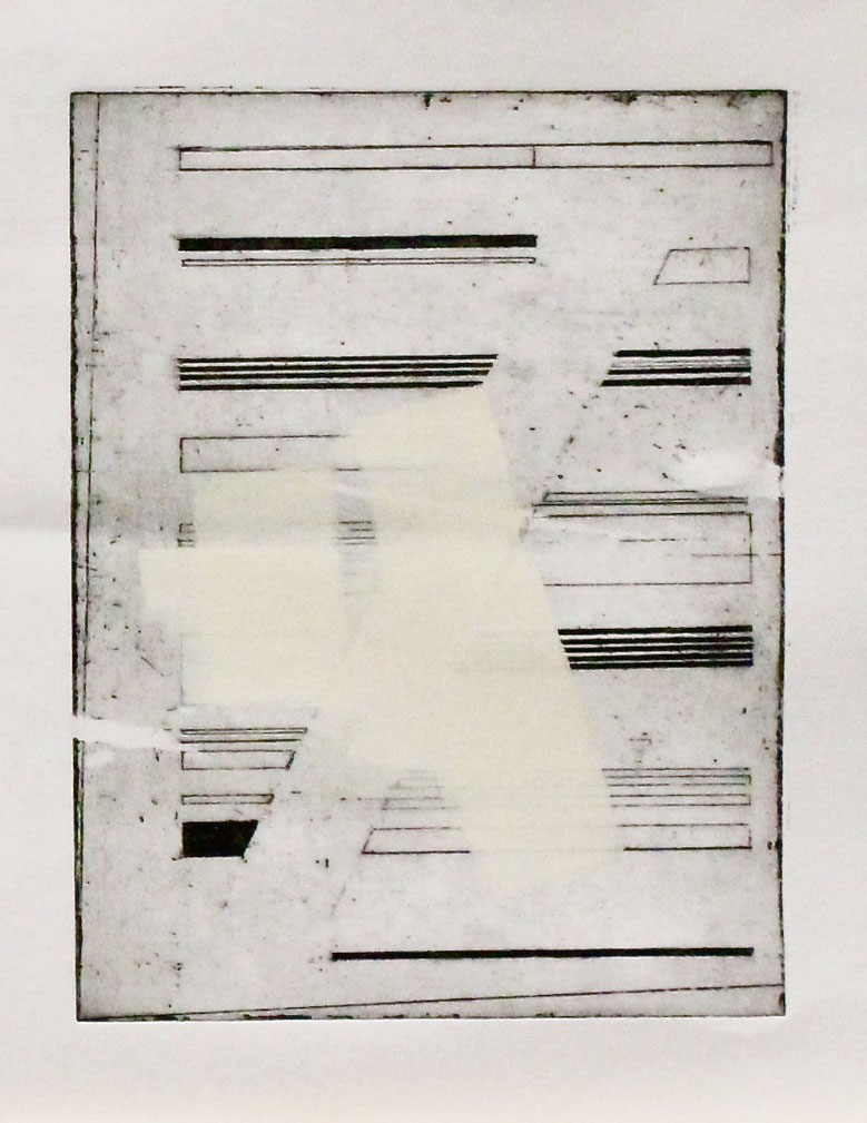 Ali Glover - pilot 95, Etching, Ink and Acrylic, 30 x 50cm
