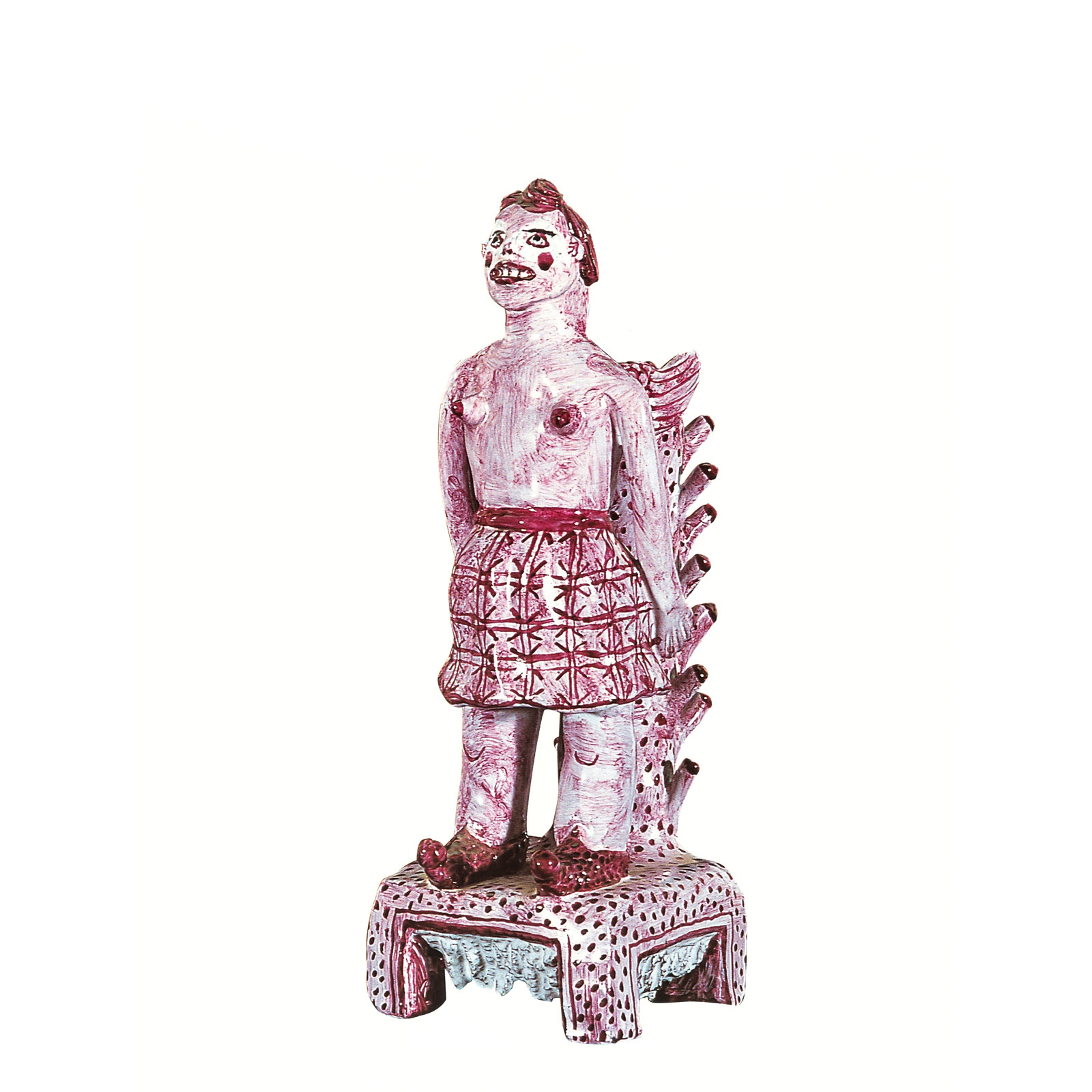 Red figure in skirt, 1980sGlazed ceramic stonewareHeight 28.6cm