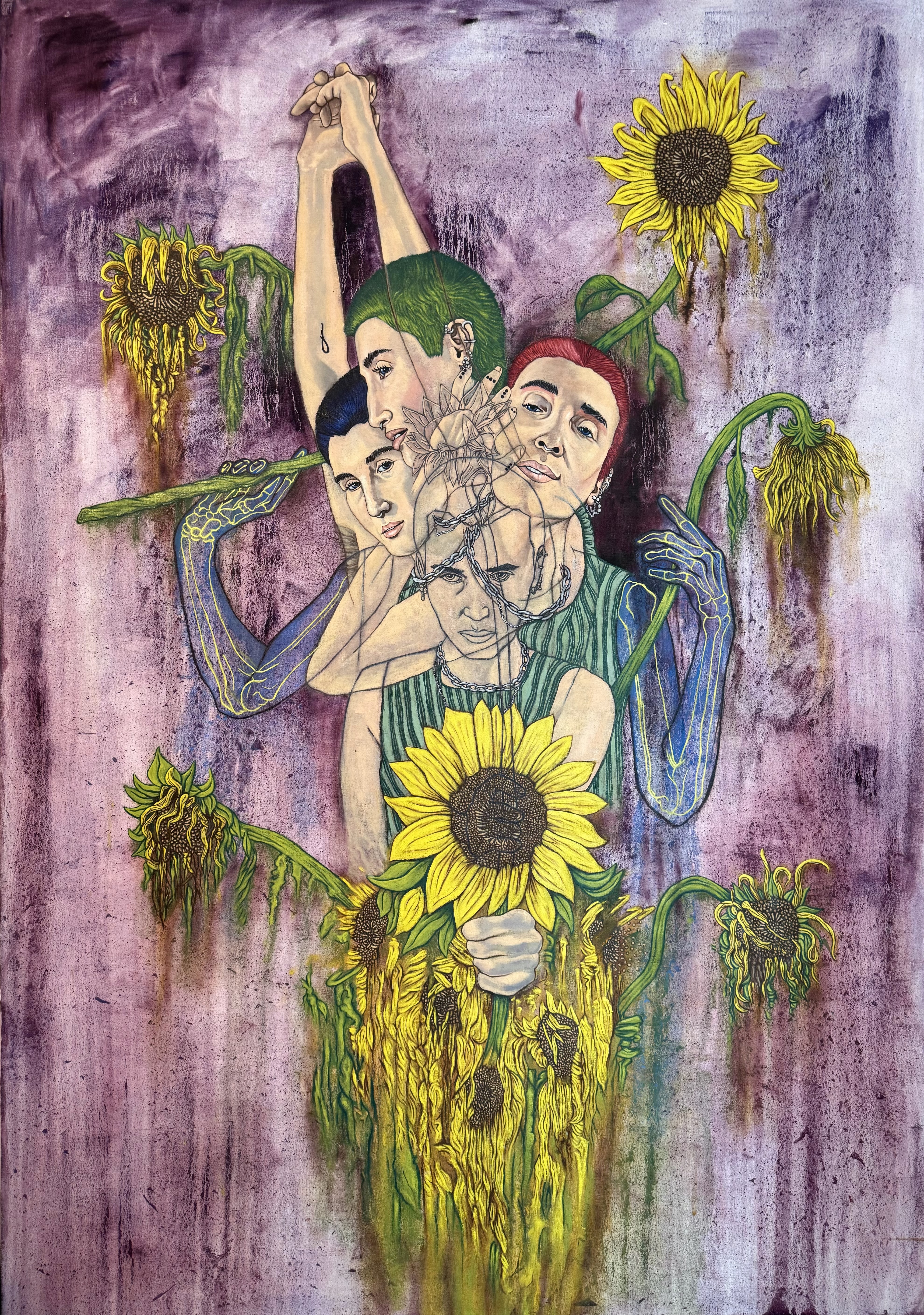 ONLY UNDERNEATH THE MOON 60X42" OIL ON CANVAS