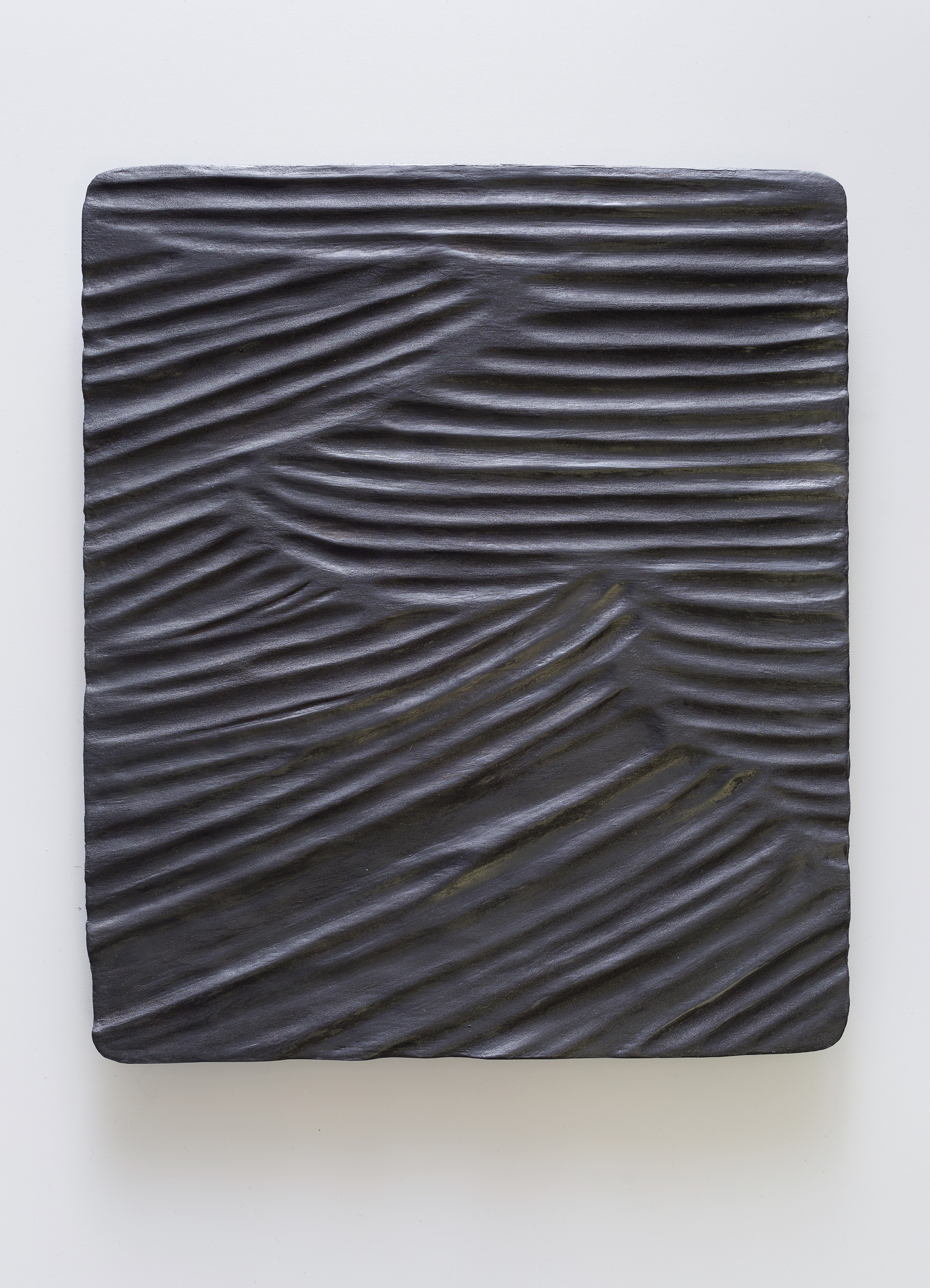 Fluid Border Graphite and Casein glue on a carved wood panel 50 x 35 cm 2017