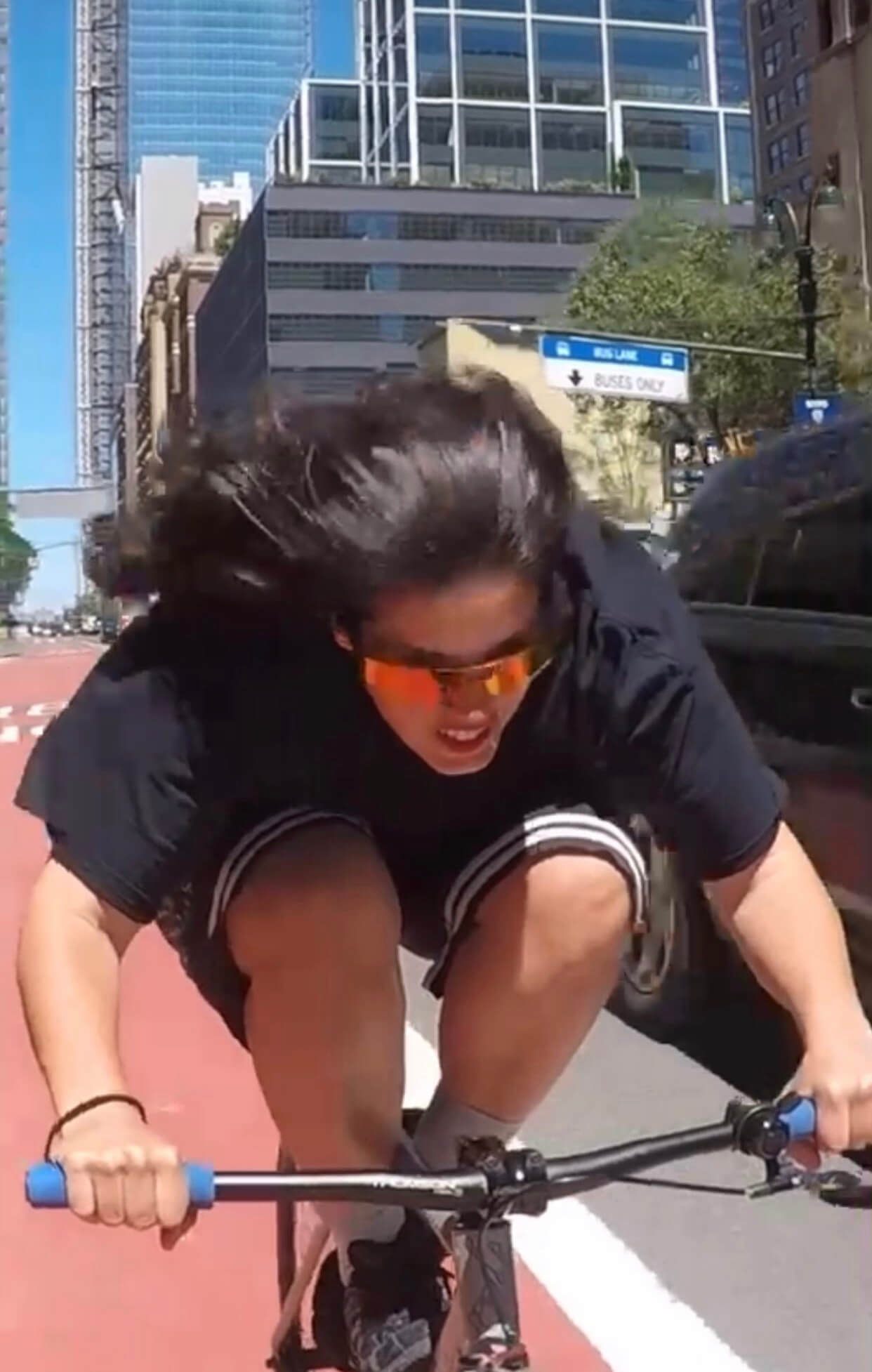 cecilia Azcarate on bike Manhattan 2019