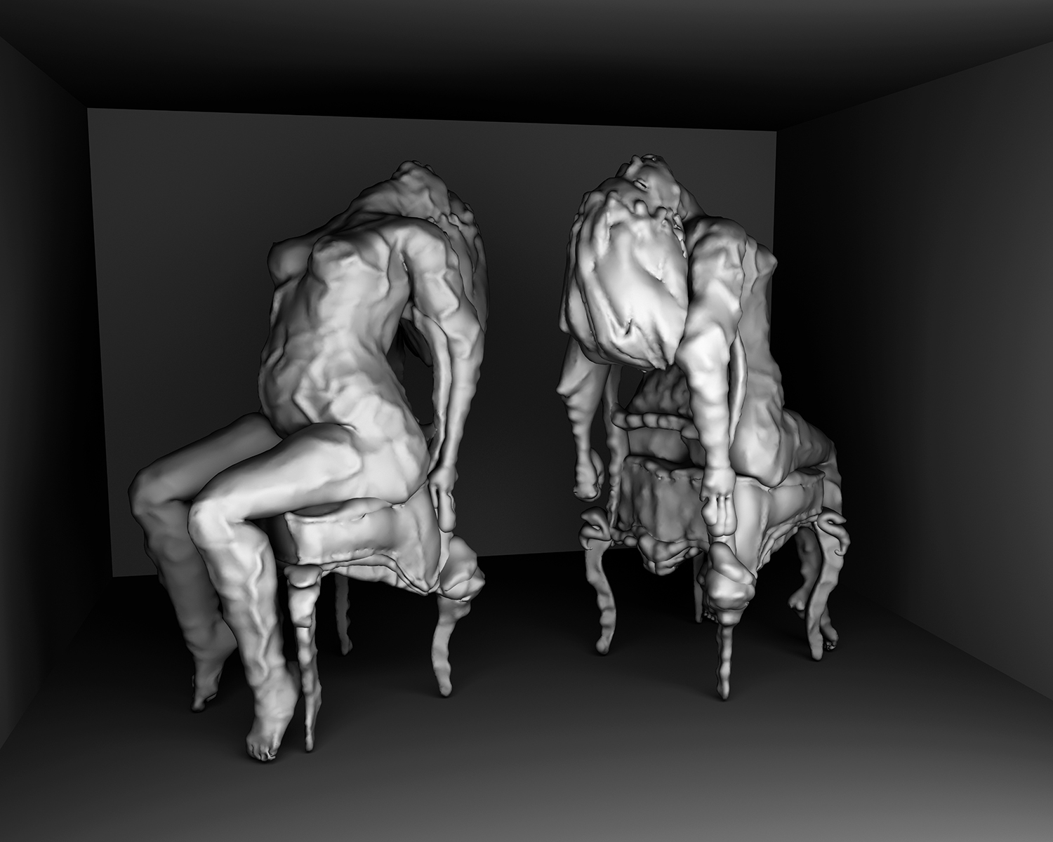 The Mortifications, inkjet print of a virtual model on paper, edition 6, size variable, 2007