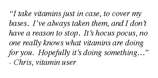 We spoke to vitamin loyalists to find out why they don't need proof that they work.