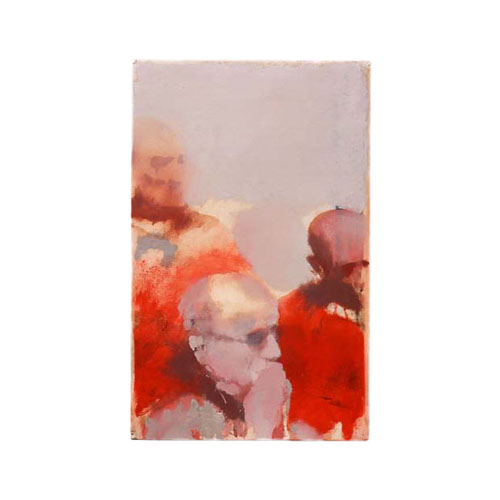 CARDINAL RED NO. 5 2006, oil on paper, 68,5cm x 40cm