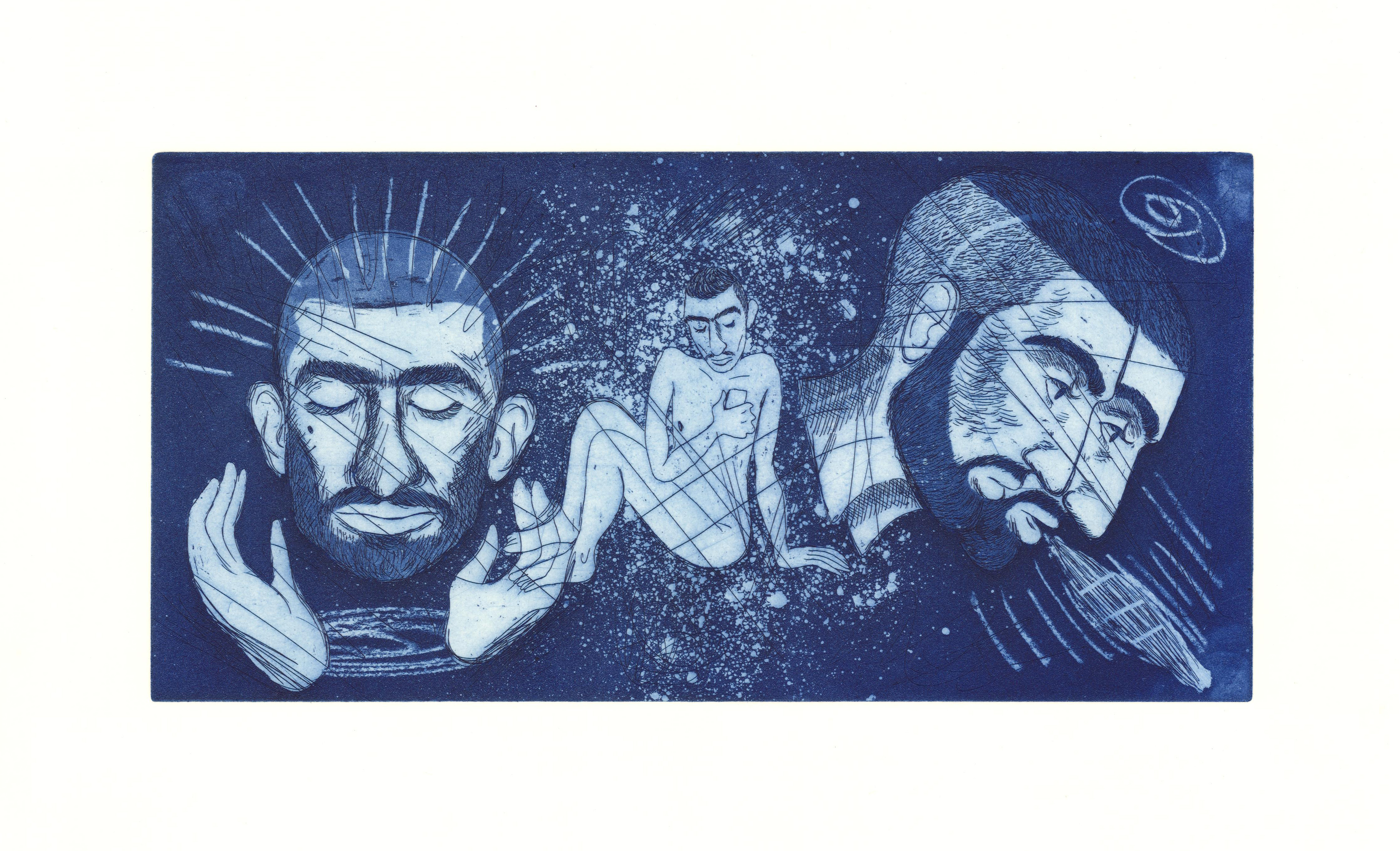 רוח, 2022, תצריב ואקווטינטה, 30/15 ס״מ (פלטה)