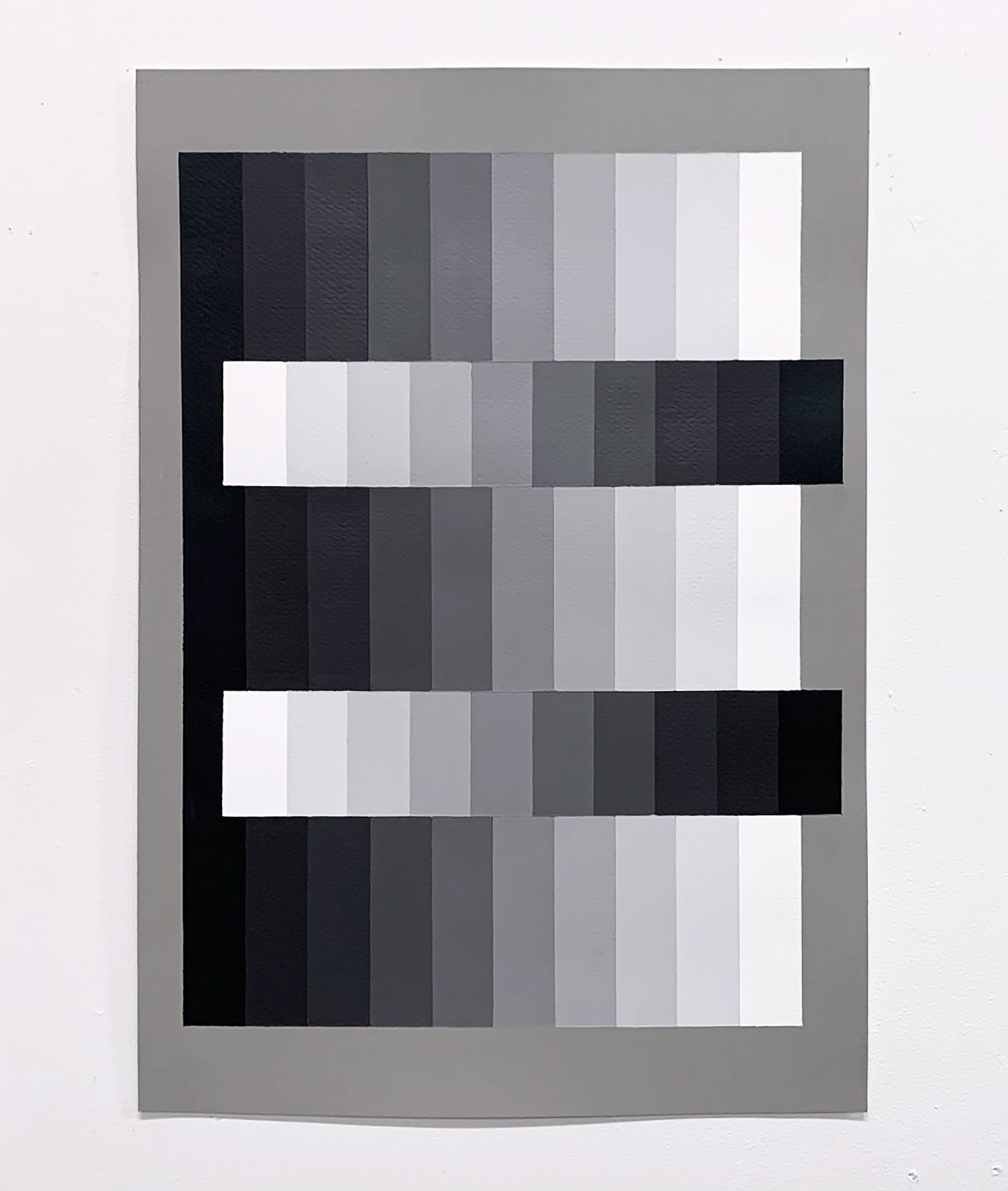 Machbands Study VI, 50cm x 35cm, acrylic on paper, 2021