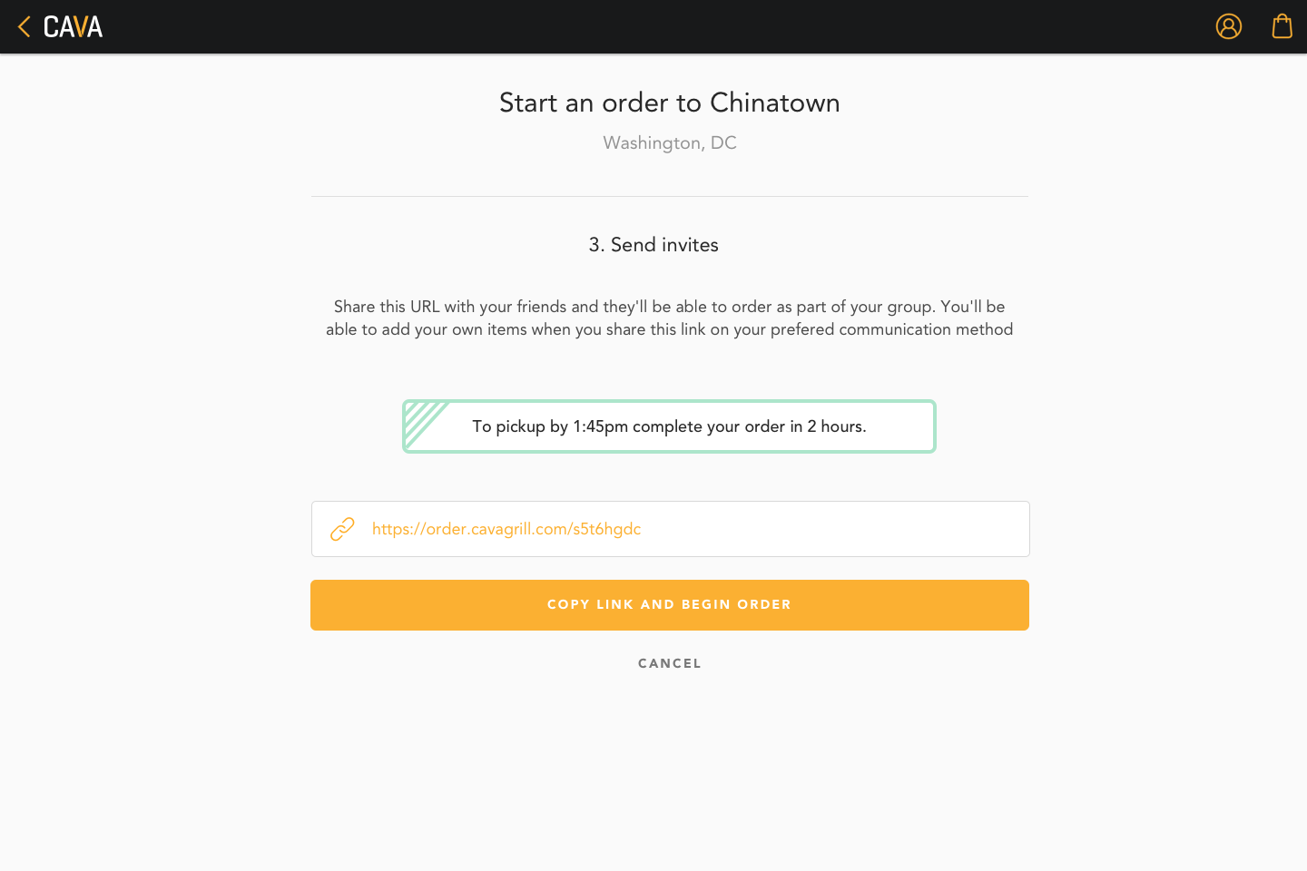 Step 3: Copy join links and begin order