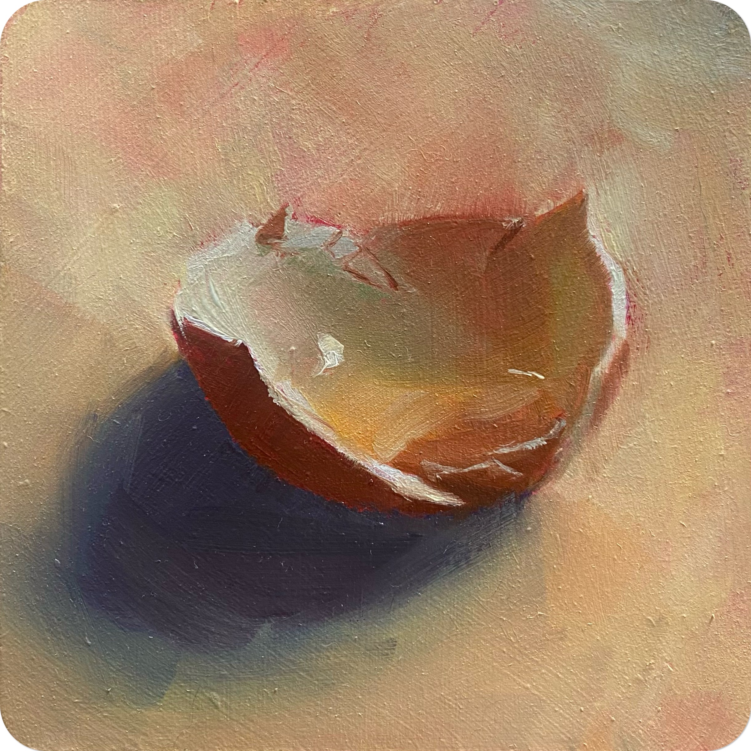 beyonc-égg, 202410 x 10 cm oil on MDF coaster