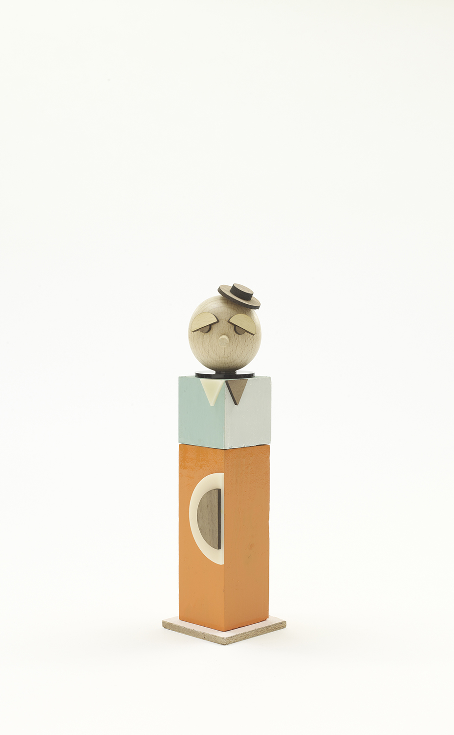 Ladies & Gentlemen, exhibited at Zetter Hotel. Series of figures made from reclaimed turned wood, laser cut ply, walnut, perspex & emulsion.