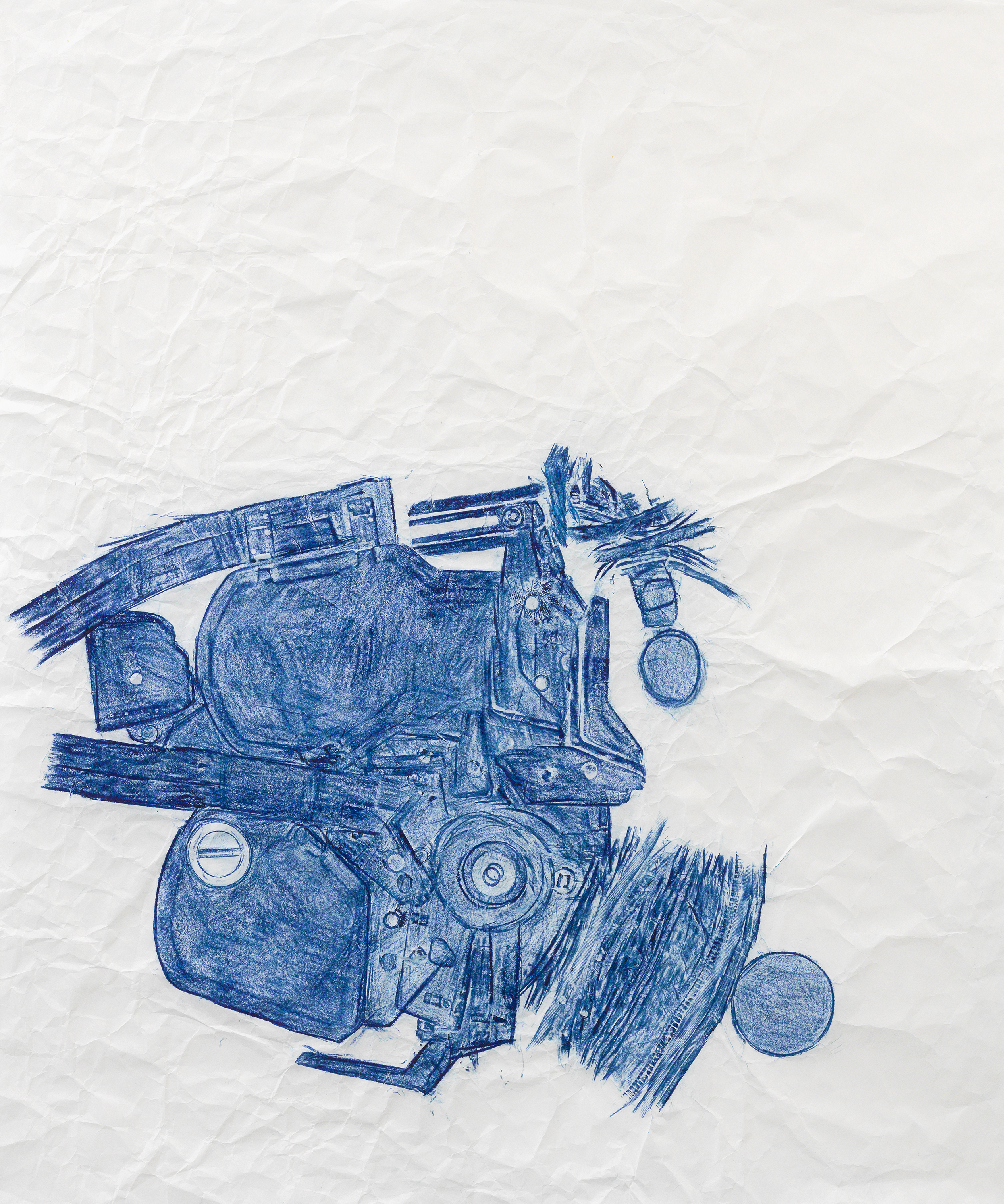 Robert Gardner's 16mm Camera, 2015. Frottage, 41 &frac14; &times; 36 &frac12; inches