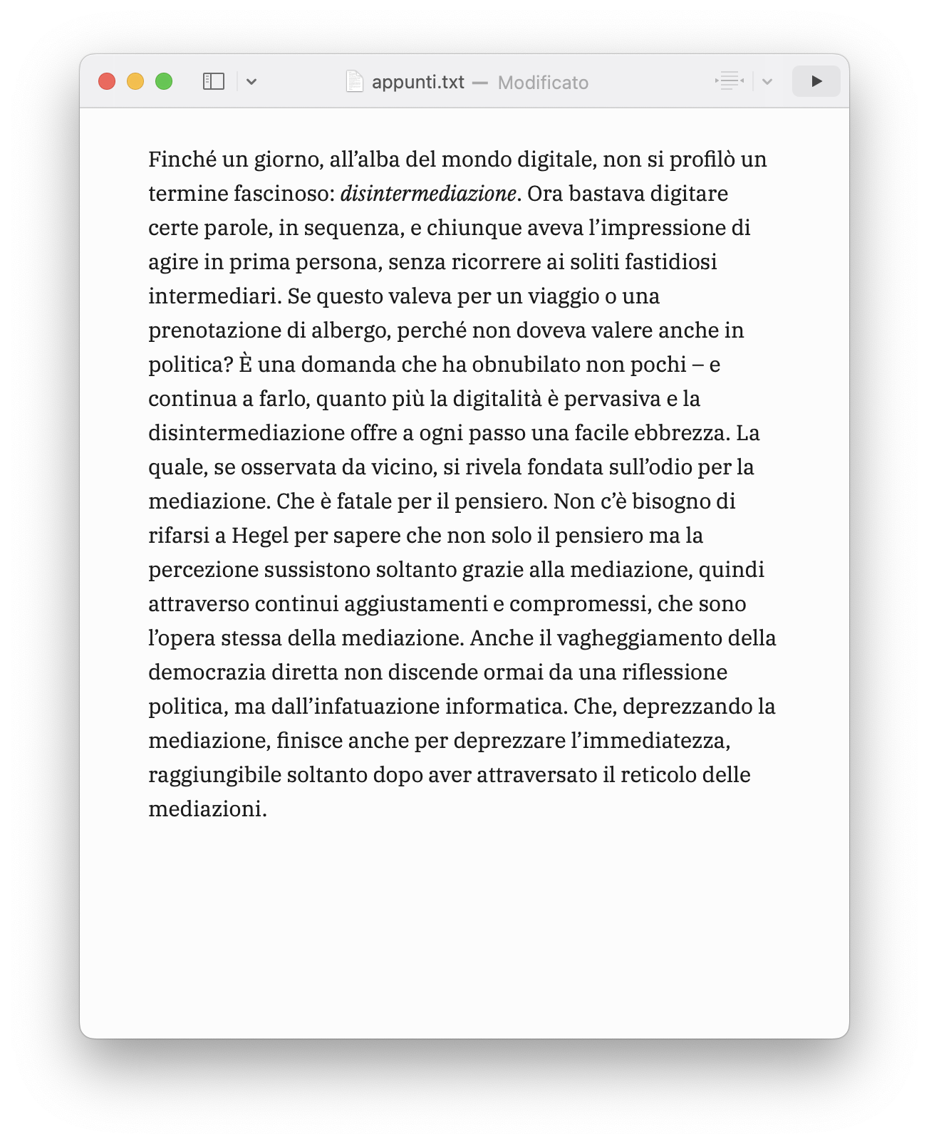 Da “L'innominabile attuale” di Roberto Calasso, Adelphi #disintermediazione