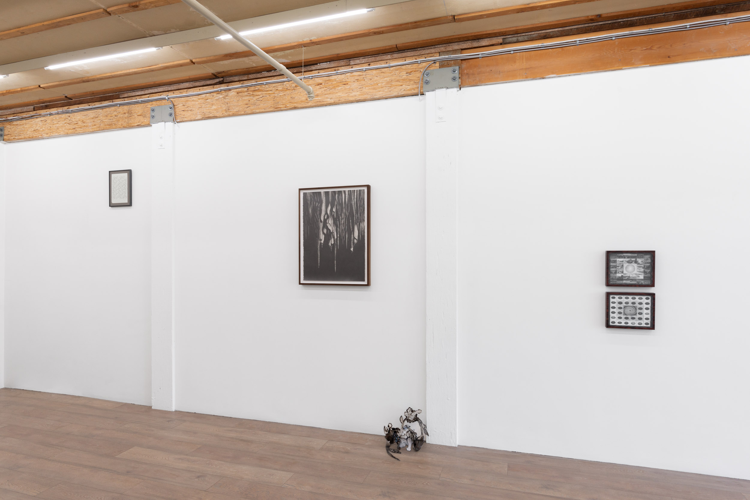 Nocturne: Evan McGraw, Sean Jena Taal, Mahsa Farzi, Marcel Lessard. Installation View: PaleFire, 2025. Photo: NK Photo.