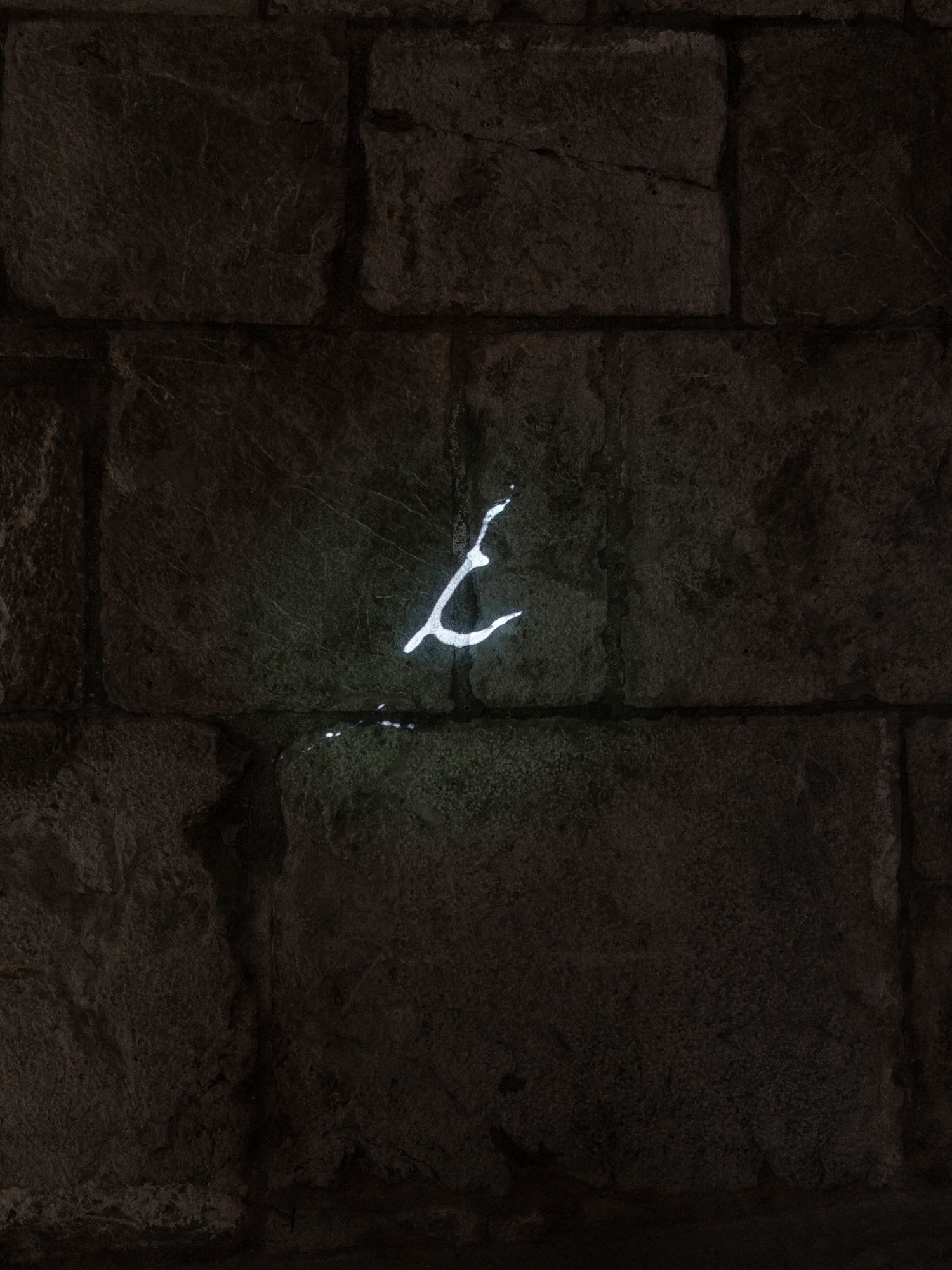 Utterance #07, 2020Single-channel video projection, b/w, silent11 sec. loop, variable dimensionsPhoto: Grimalt de Blanch