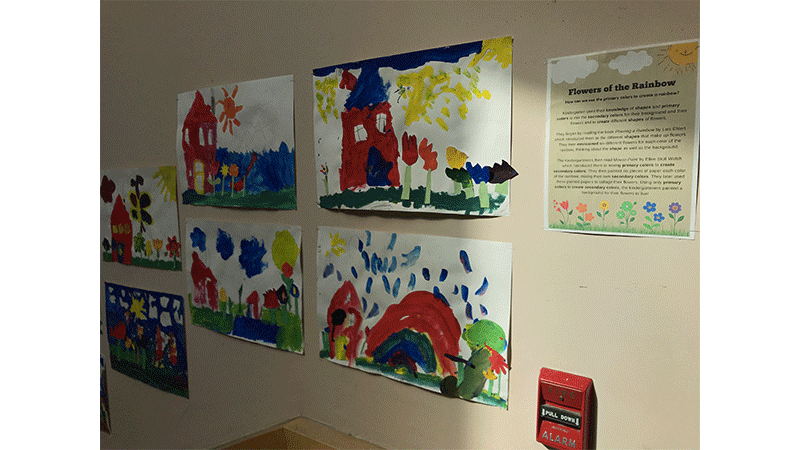 Flowers of the Rainbow Kindergarten Project School Display