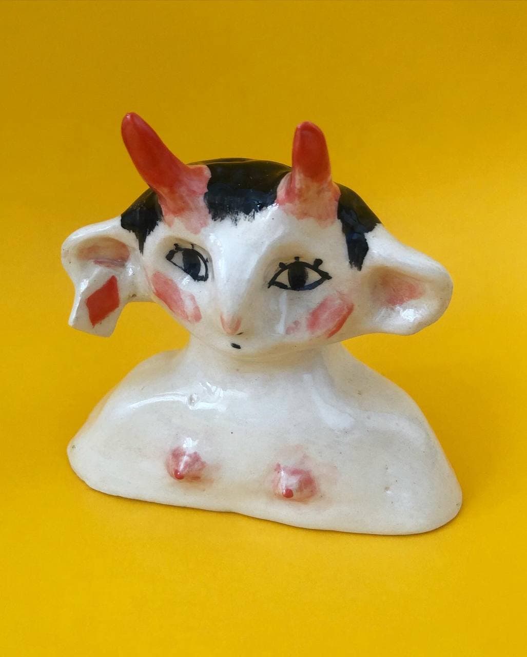 Human-goat, ceramics, 2021