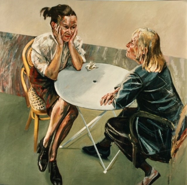 Twee vrouwen 2004 - oil  110x110 cm