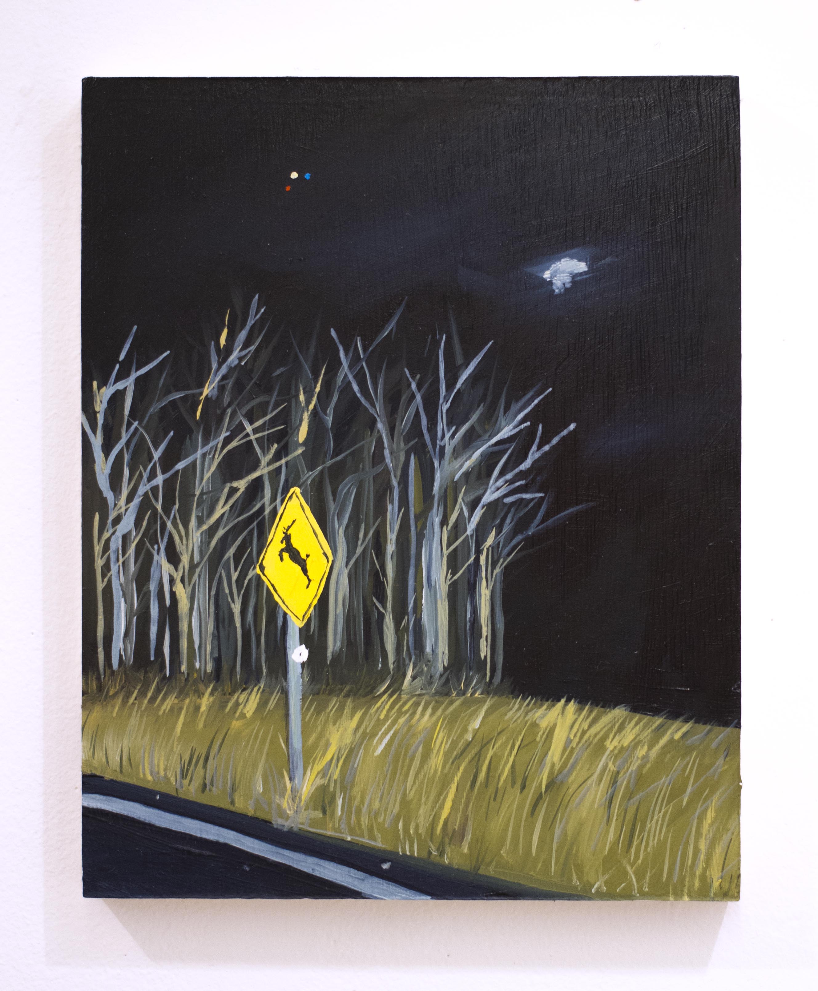 Deer in Headlights, 2018, 10"x8", Oil on panel