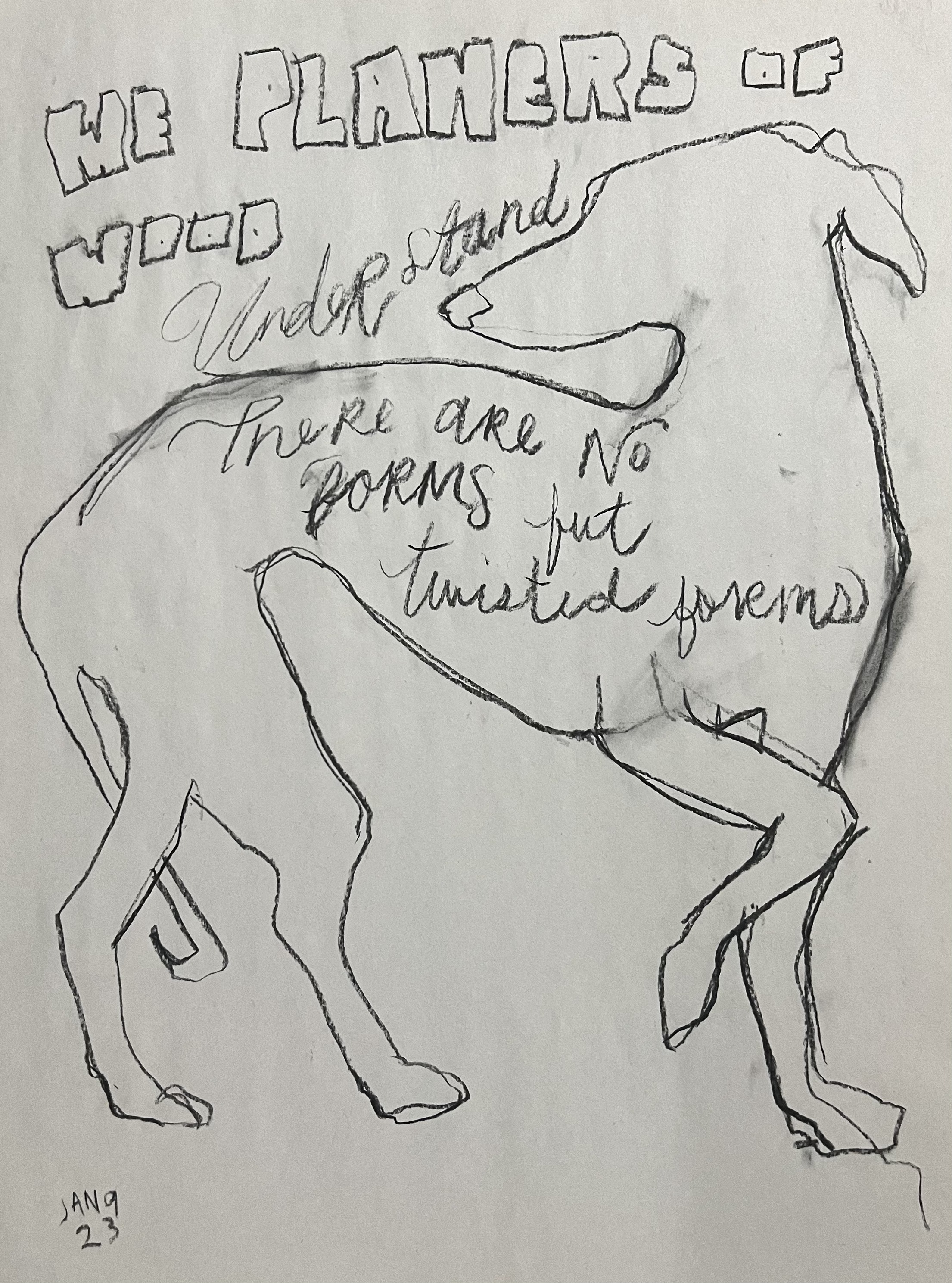 we planers of wood understand there are no forms but twisted forms