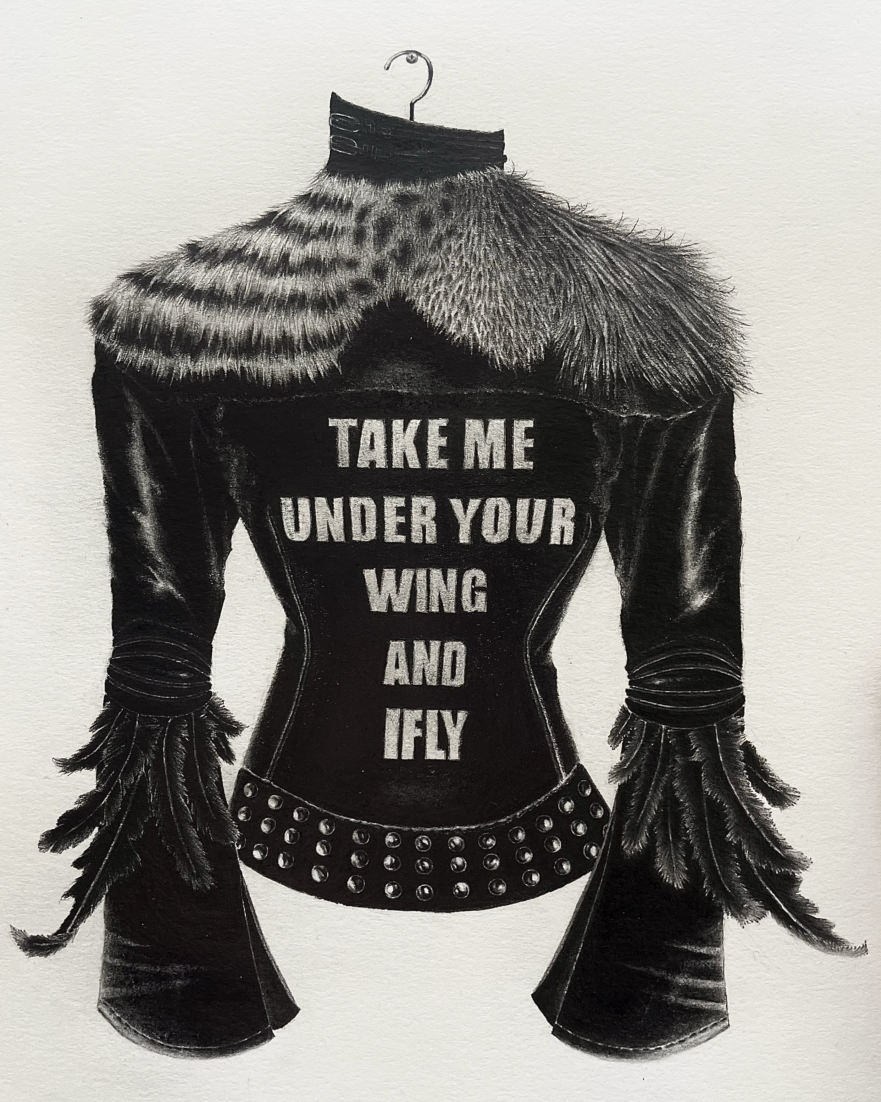 "Swaddle" (2025) graphite on drawing paper