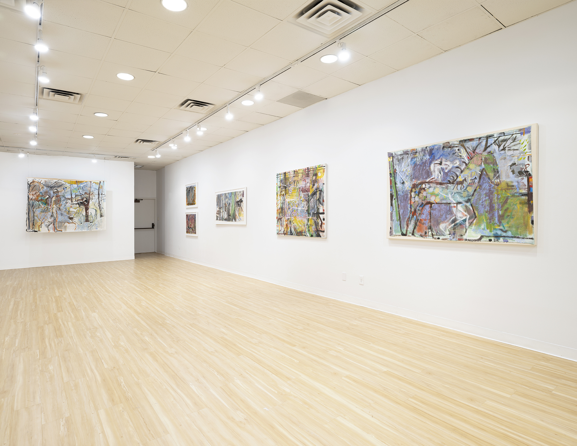 Installation view of Frances Hynes: The Wanderers, 1994-2001. Photo by Phil Hinge.