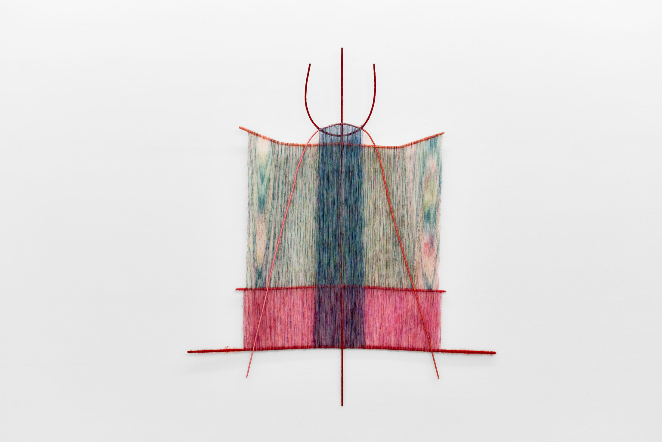 Zoë Paul, Butterfly (2025) | Wool, mohair, brass, 188.5 x 163.5 x 2.5 cm