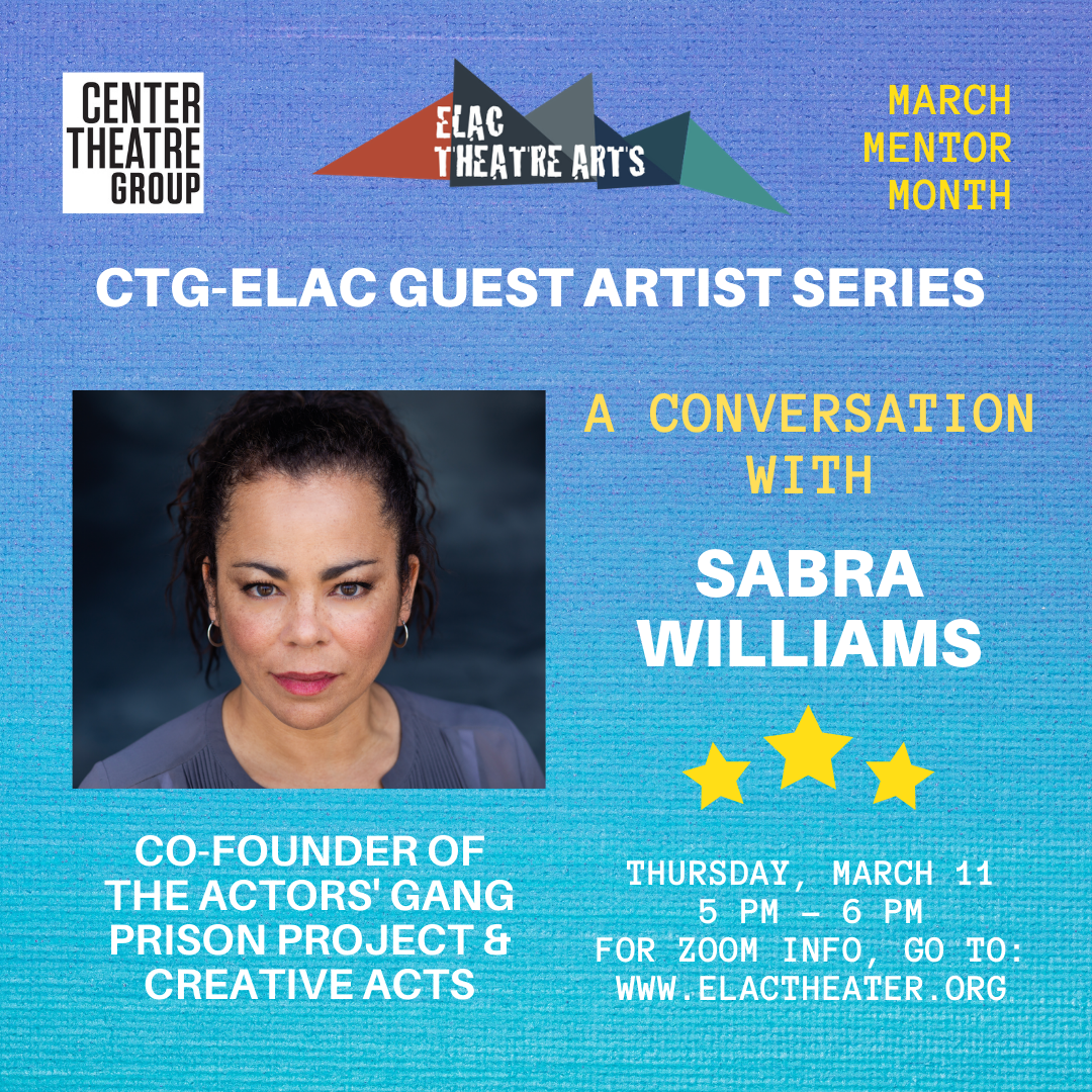 Invitation flyer to Sabra Williams' Guest Artist panel