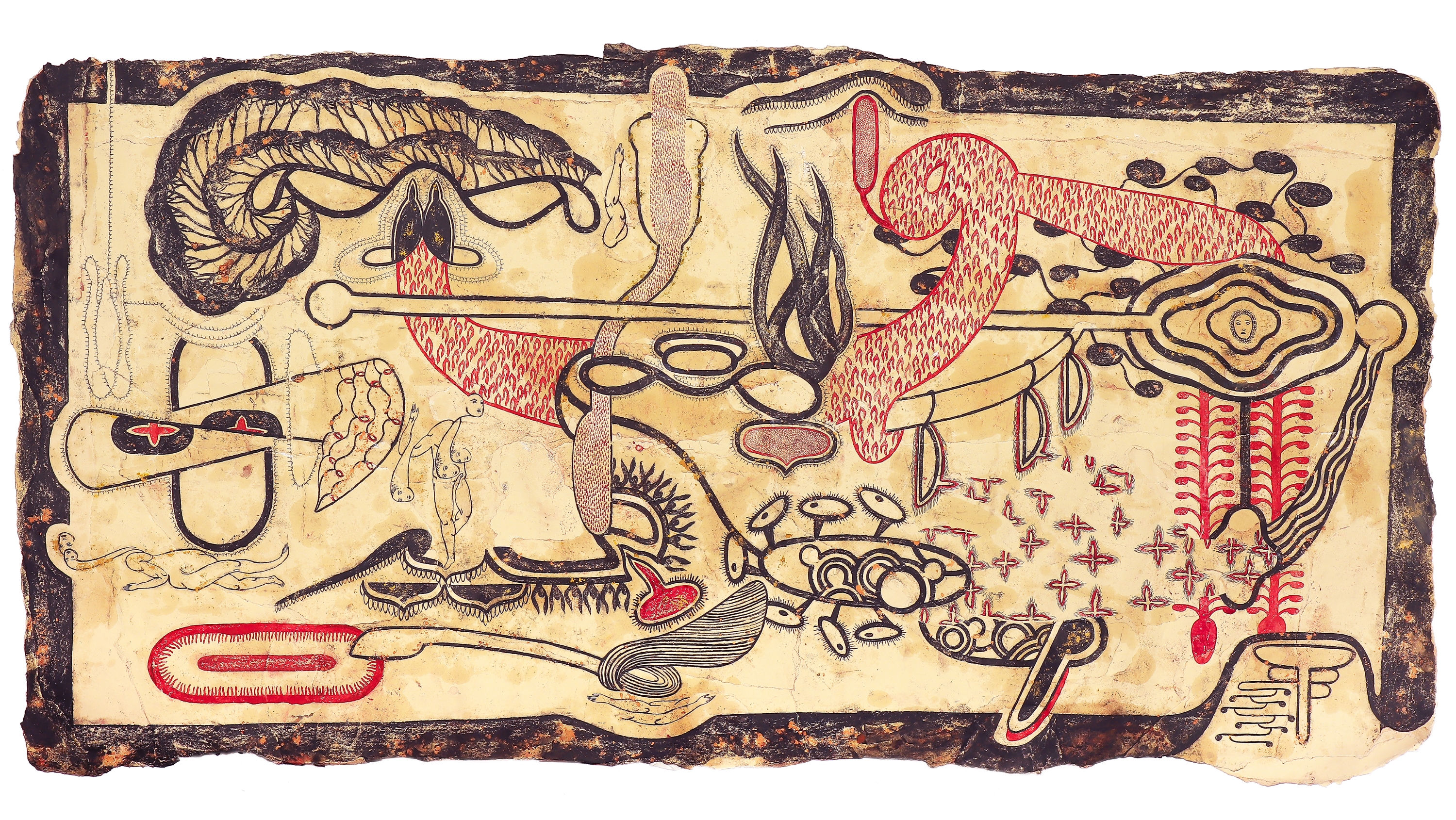 Usuato Droma, 93x180 cm, technique mixte sur papier, 2020