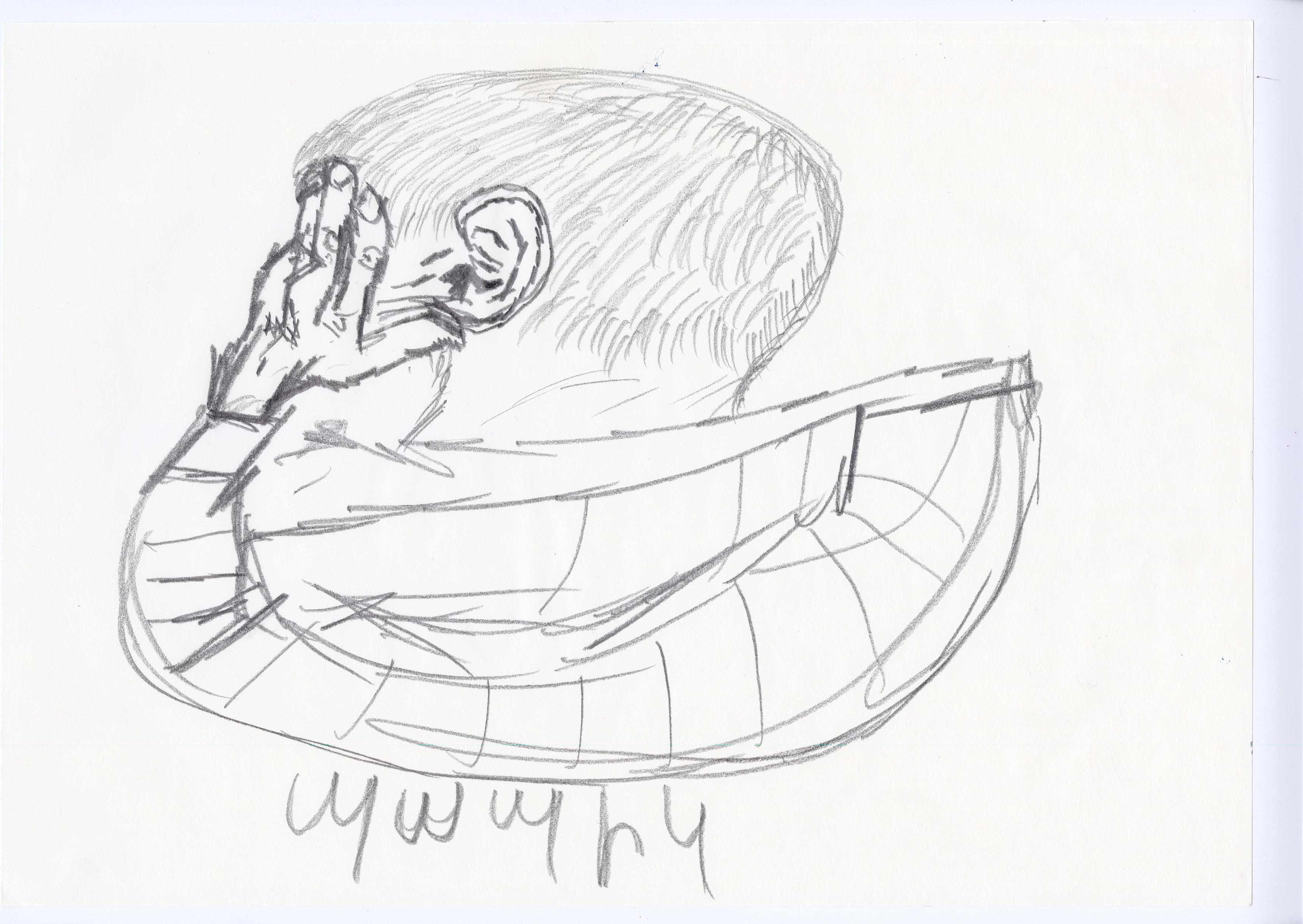 "Papik“ - "Granddad", 29.7 cm x 42 cm, coal