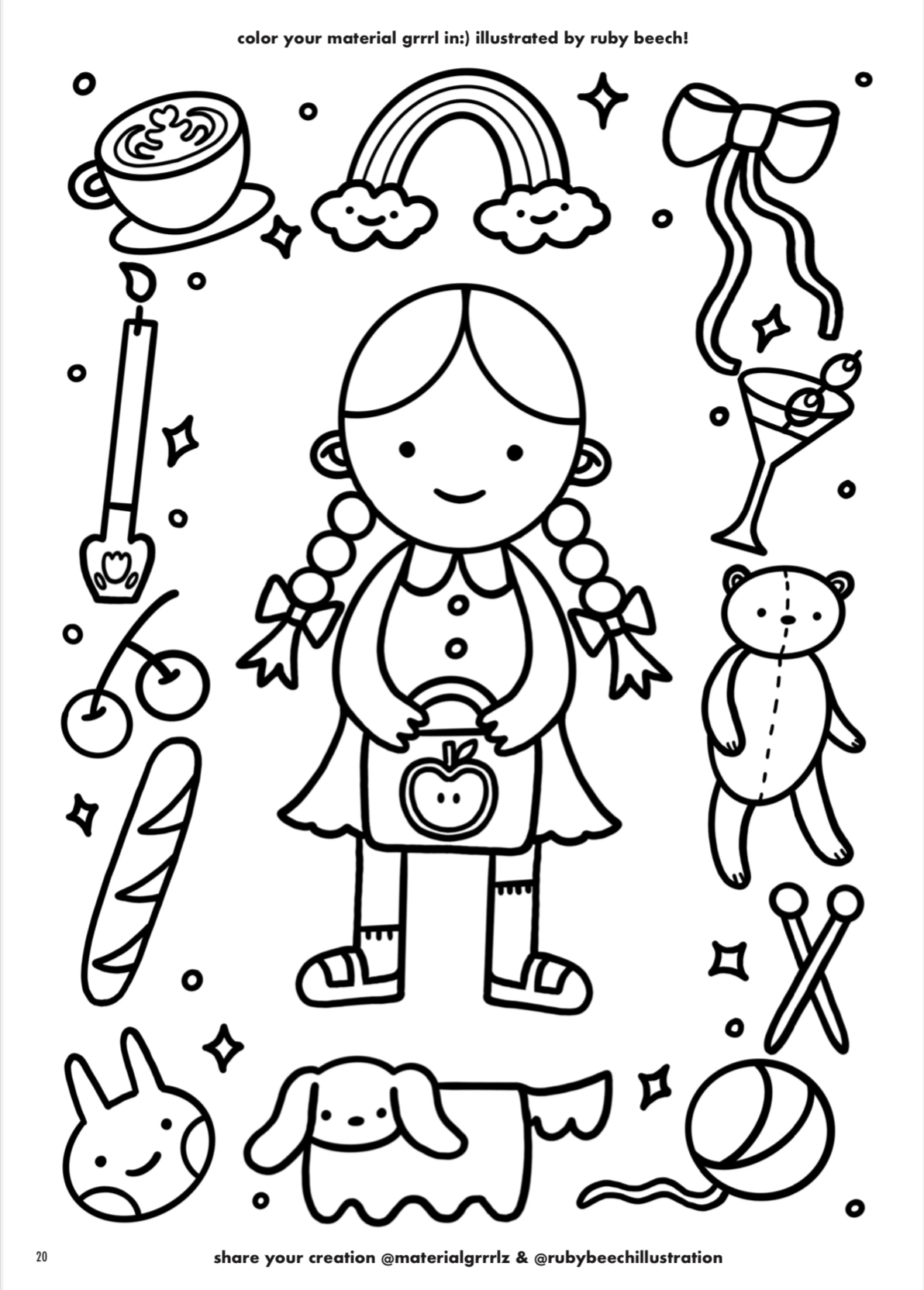 coloring page for material grrlz mag 2024