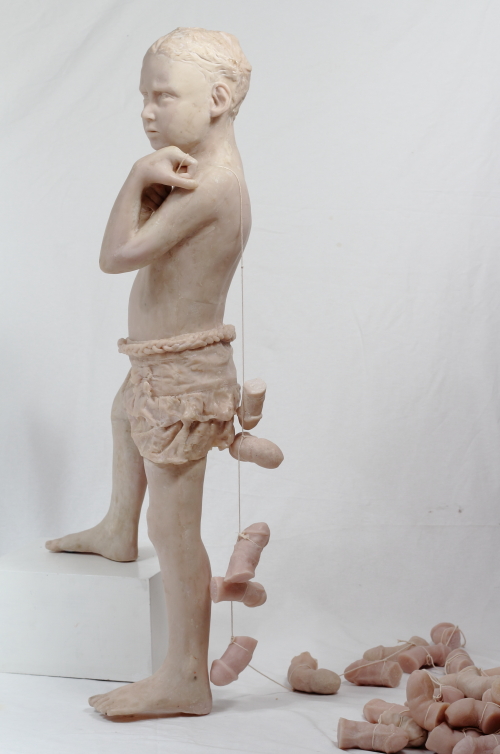 first blood, 2012, polyester and marble dust, 105x30x30cm