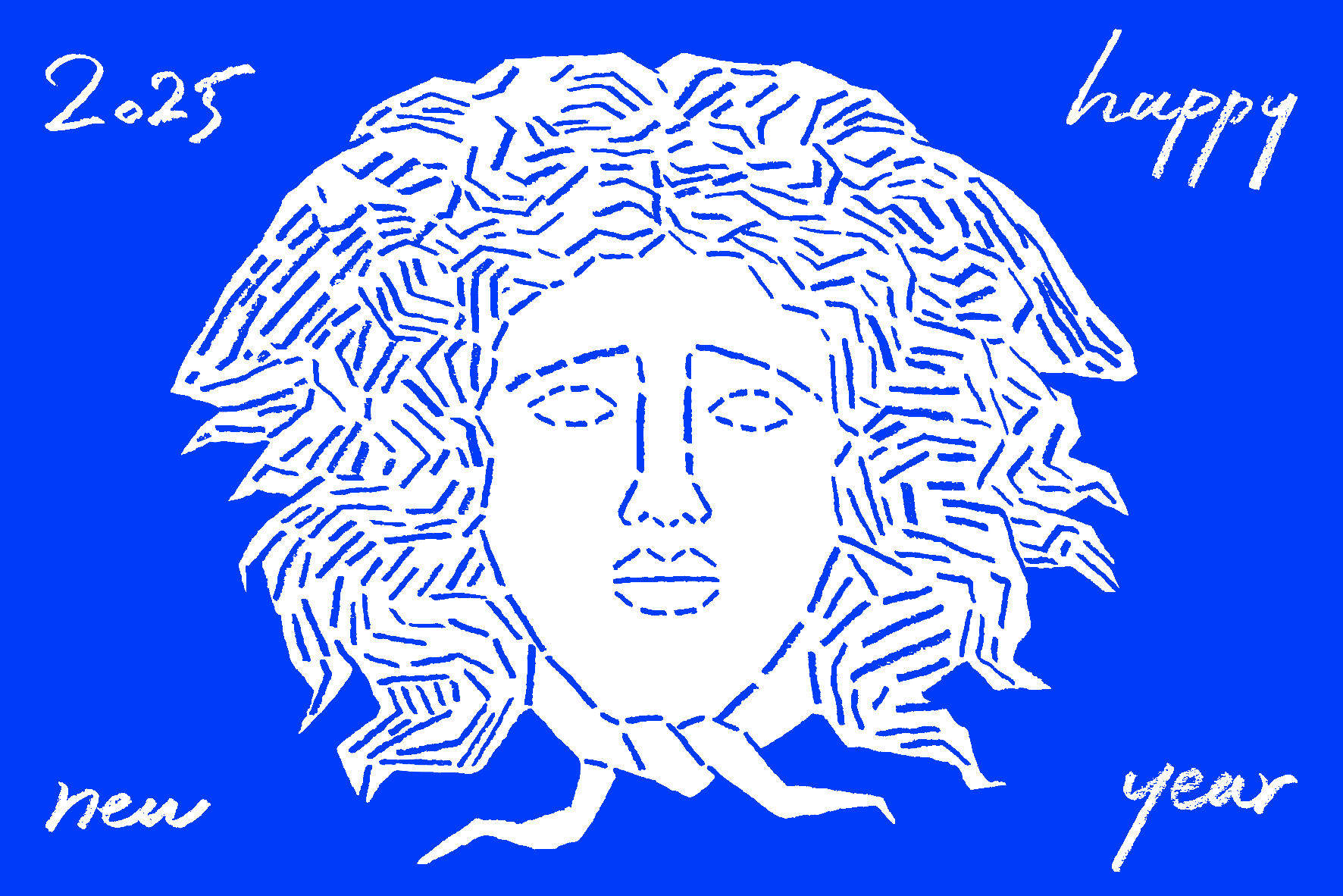 Blue Snake New Year Card