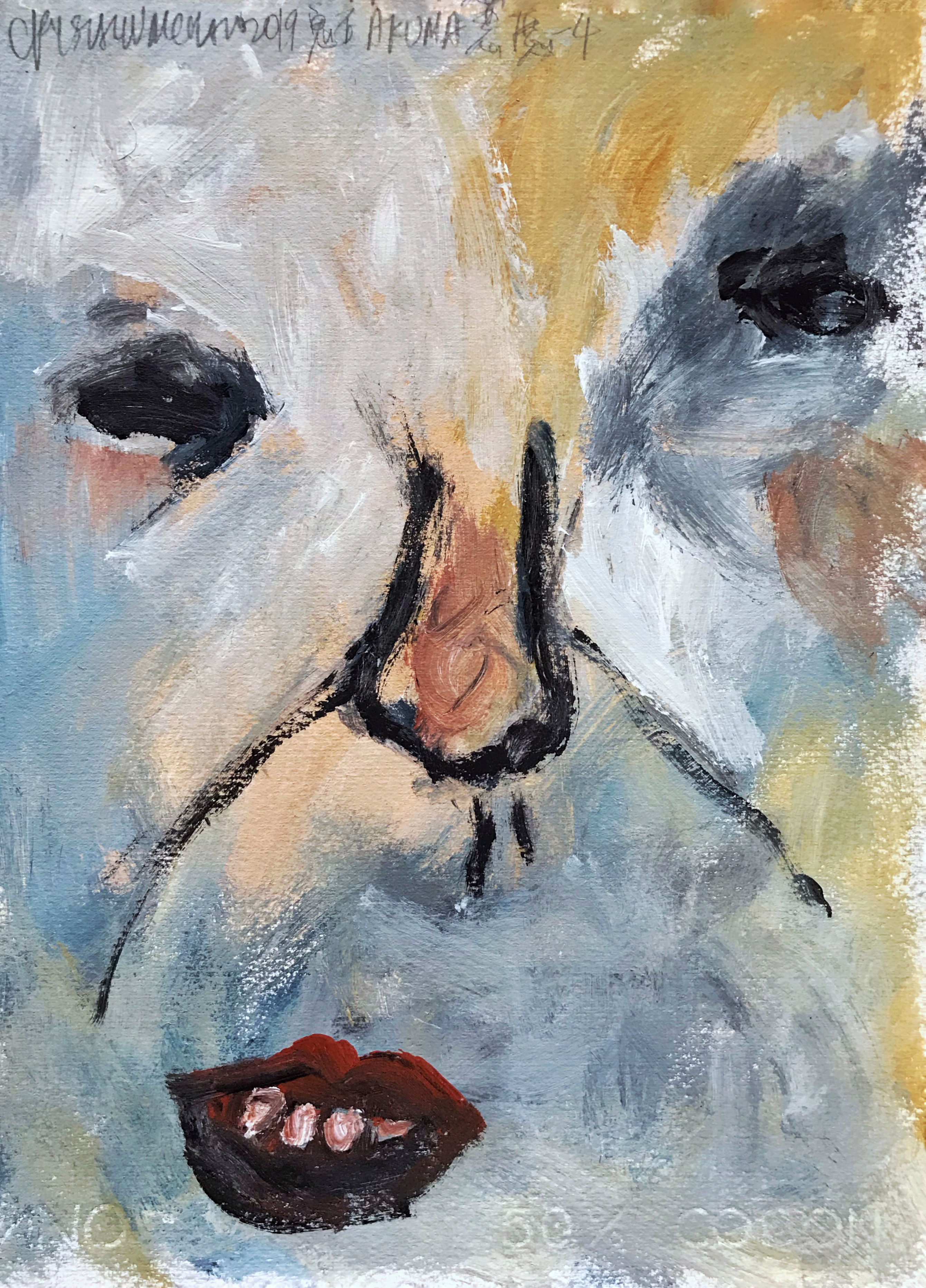 Akuma (4). 2019. acrylic on paper. 12x8 inches. 31x21 cm.