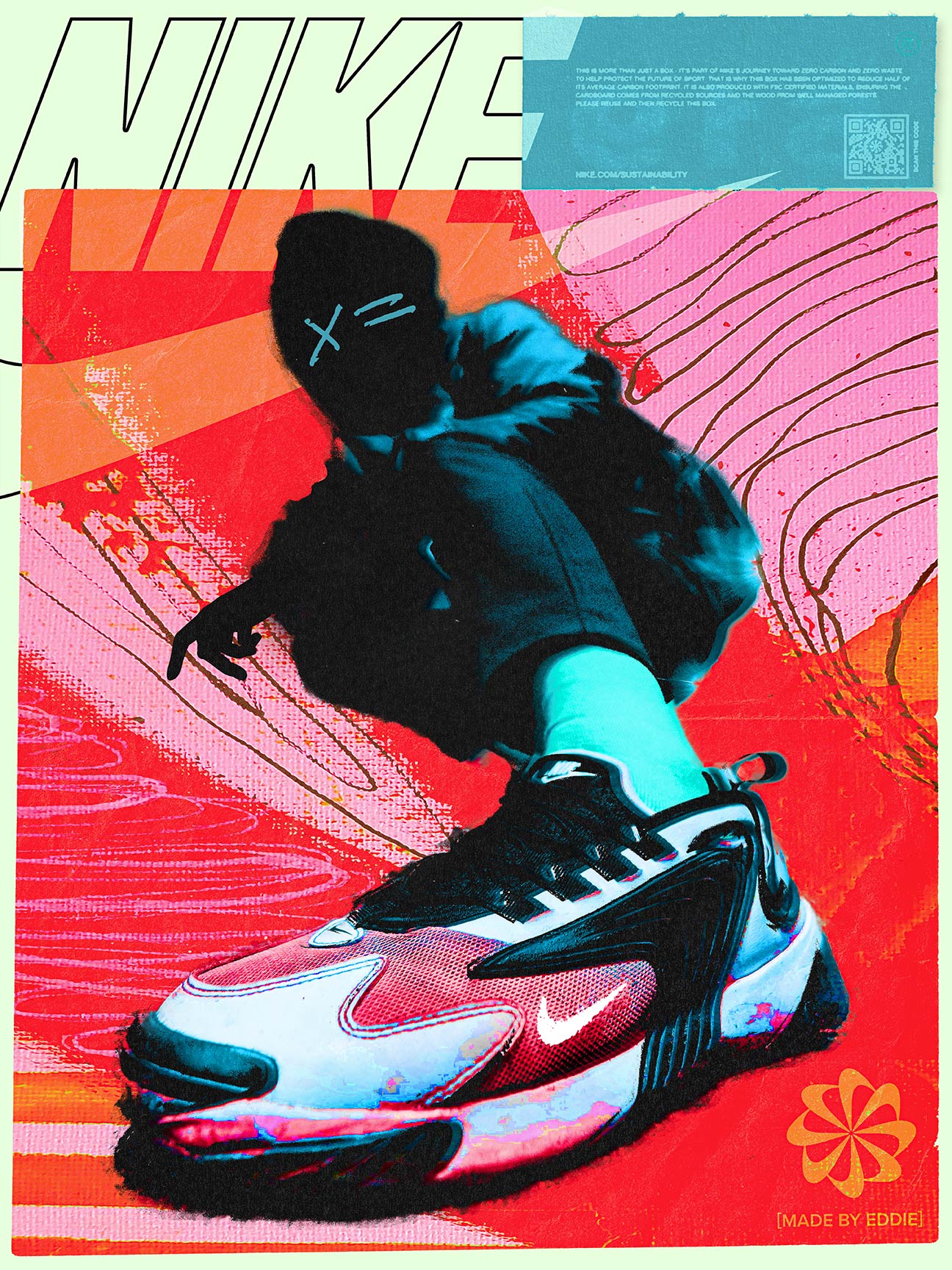 [No.94] "STREET BRAND" — Historical Note: I had Covid when I made this.  Don't worry, this poster isn't contagious.