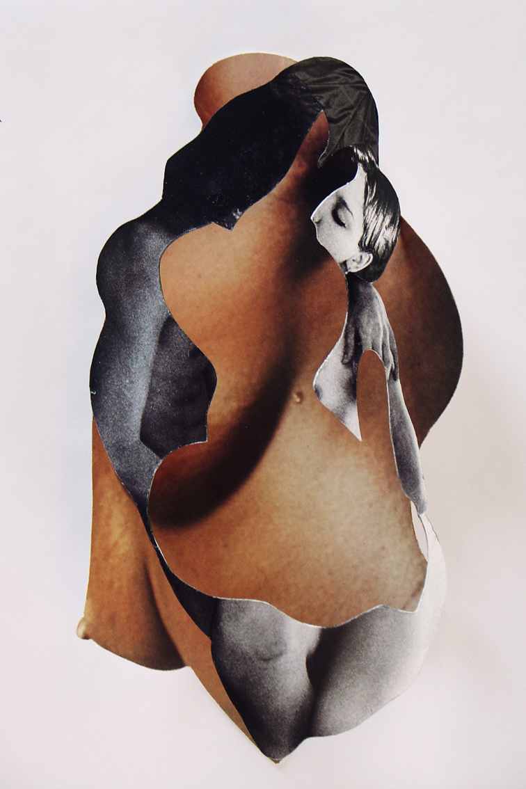 Après la vue, 2007. 32 x 17 cm. Dans la série des Abstractions indirectes - Formes. Collage en relief 3D sur aluminium.