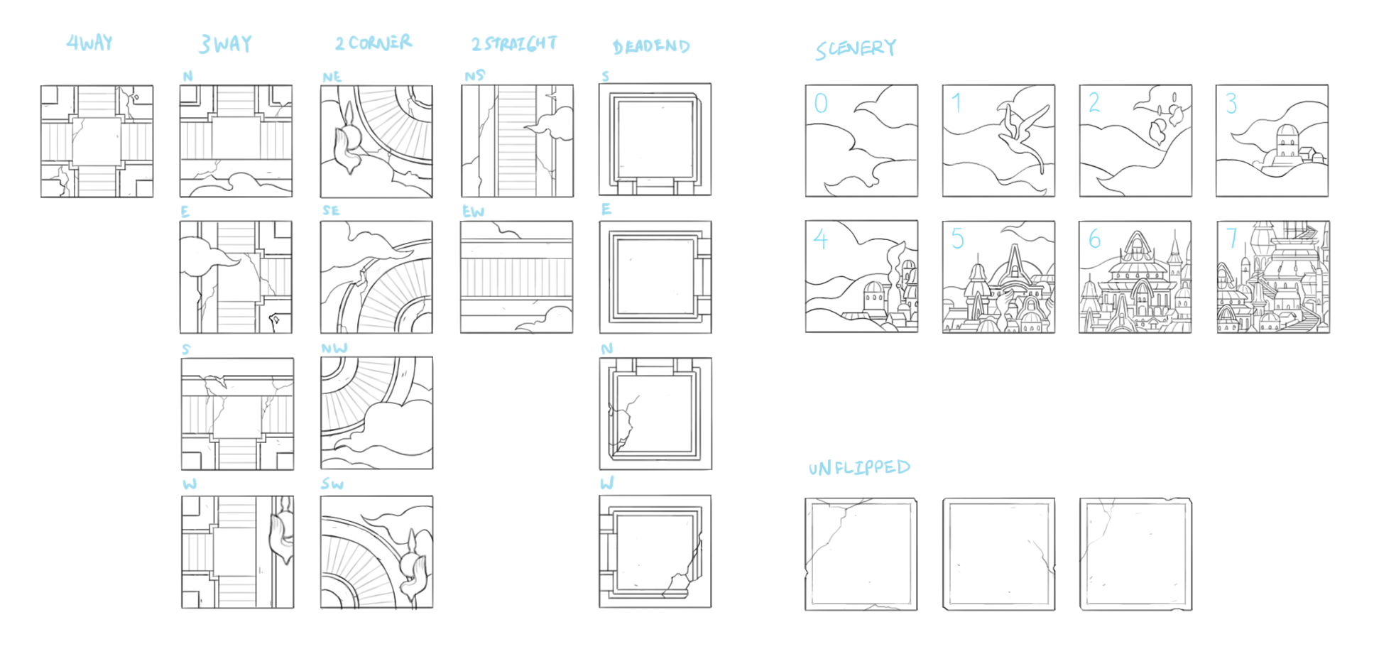 ↑ Saffron tile set sketch