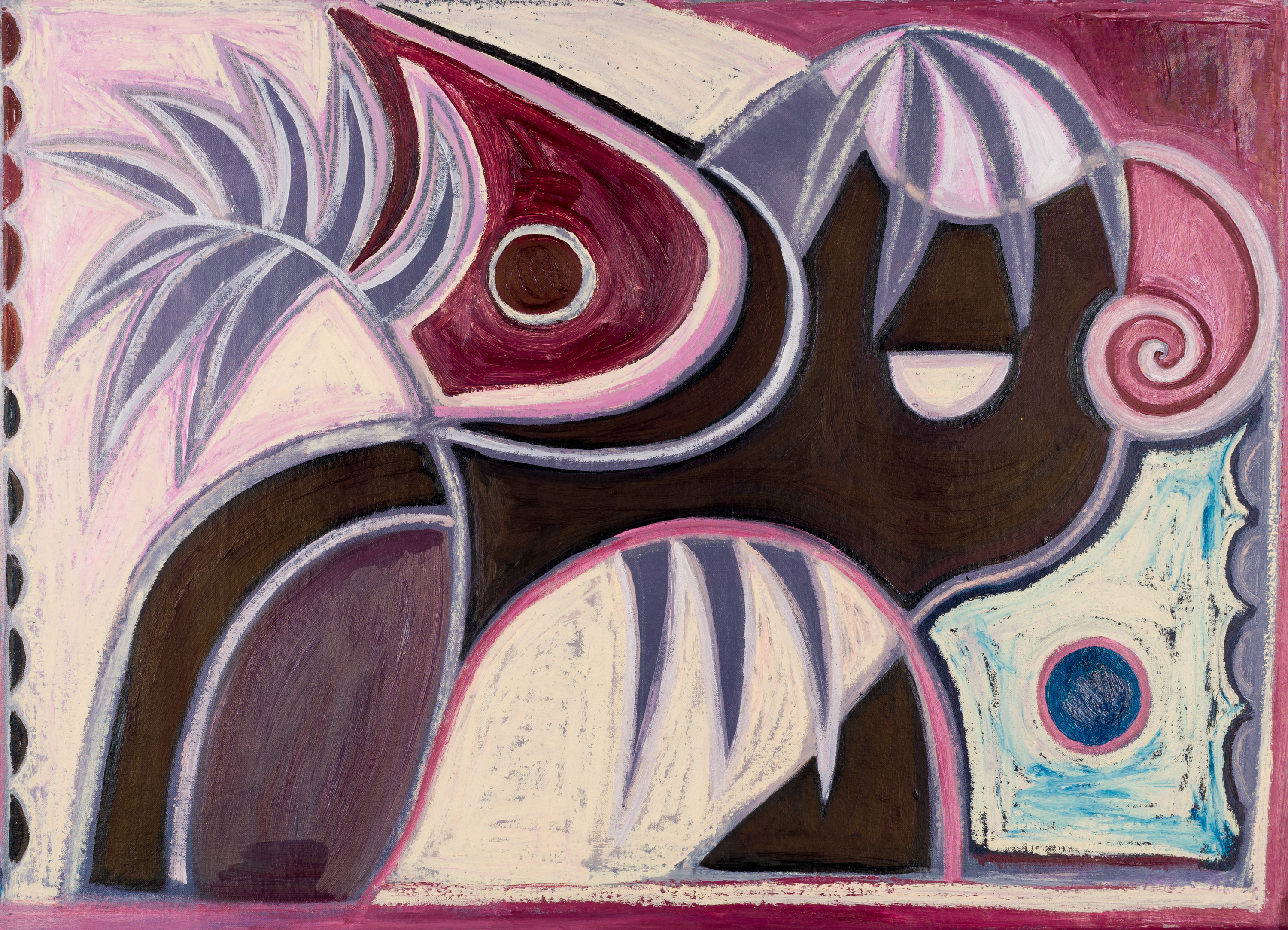 Plum 2, 2024. Oil & oil stick on canvas 