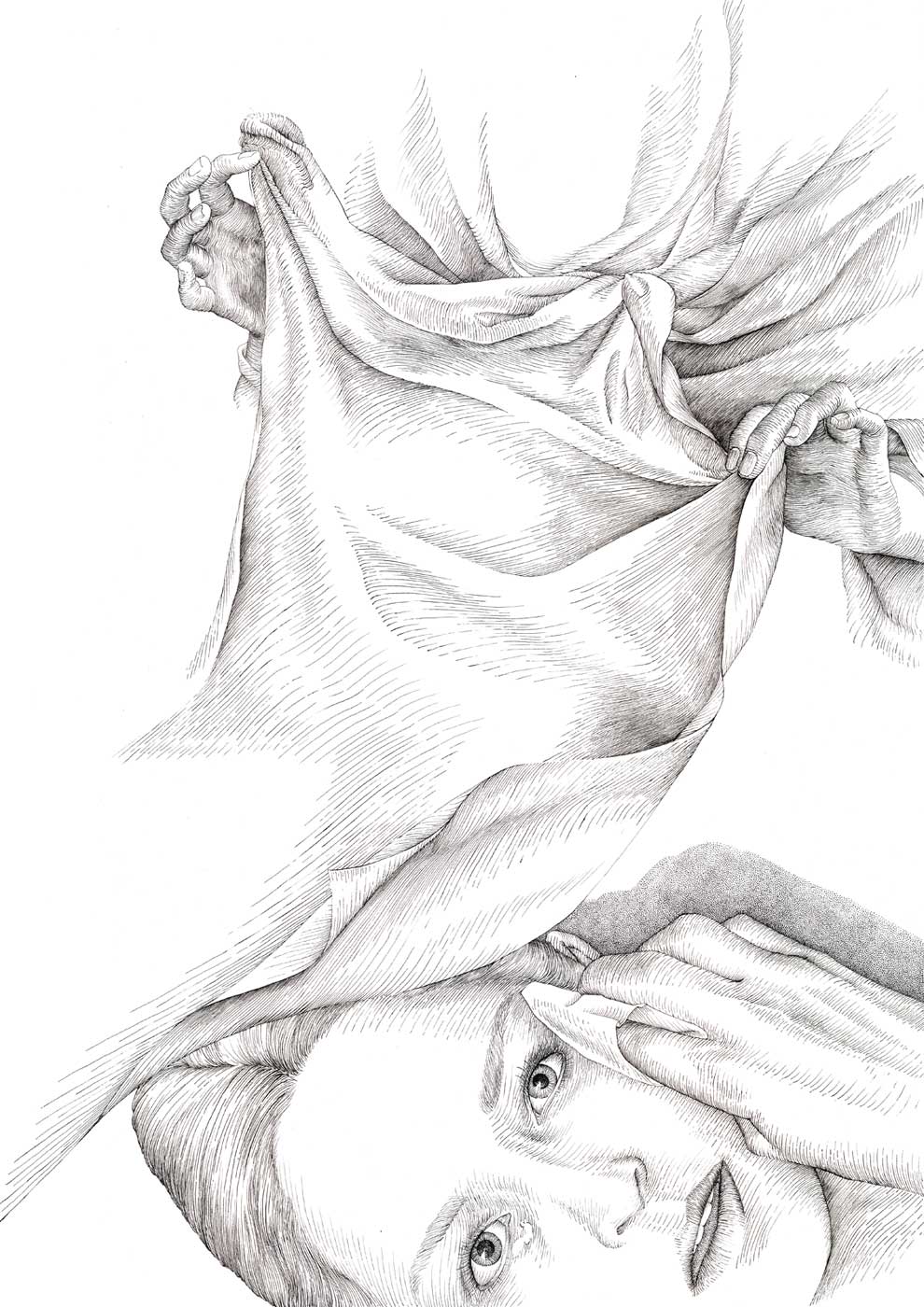 Vernicle, 2019, ink on Bristol board, 47 x 32 cm.