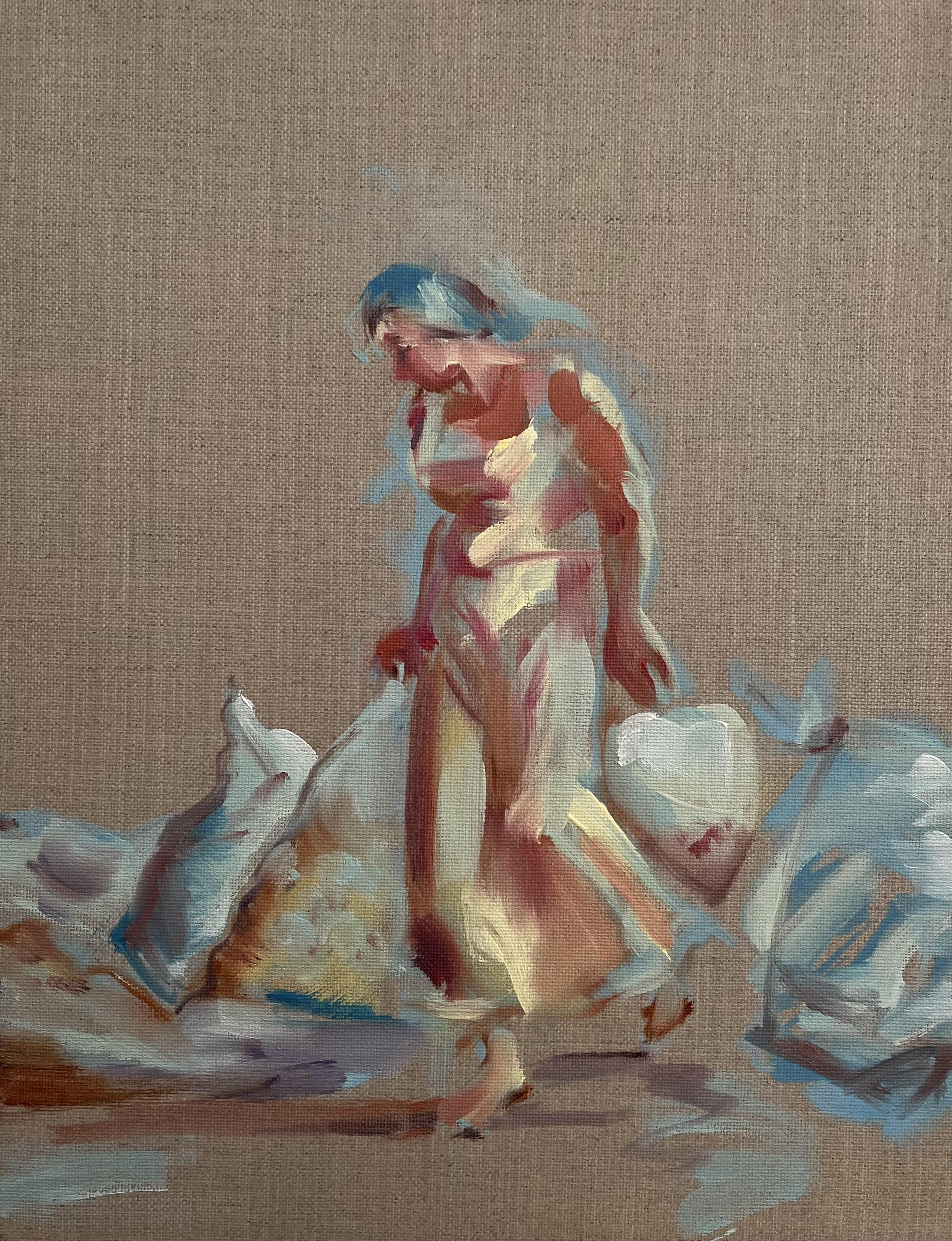 Taking out the Baggage I, oil on linen, 35 x 27cm, £105