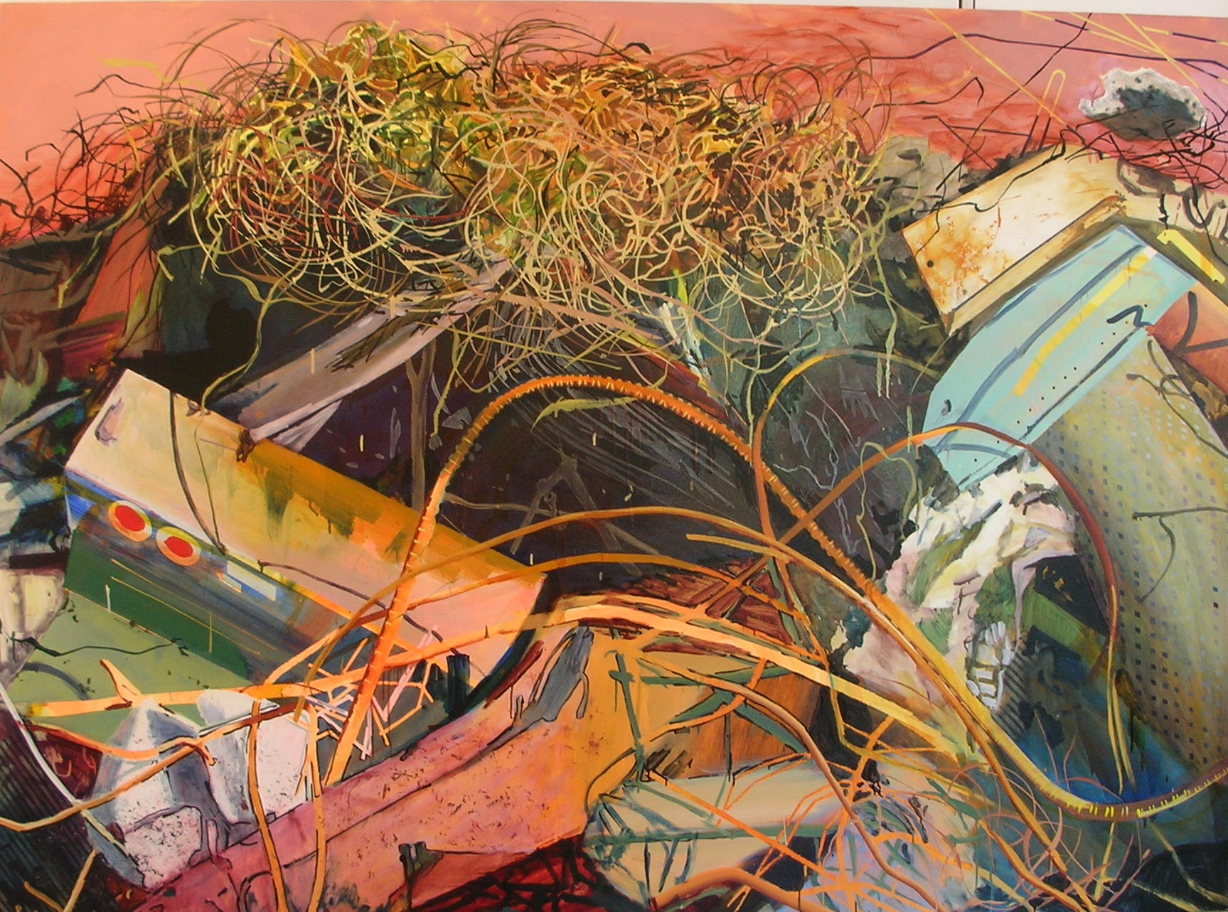 Cambridge Iron I, Acrylic and Oil on Canvas, 65"x89" 2010