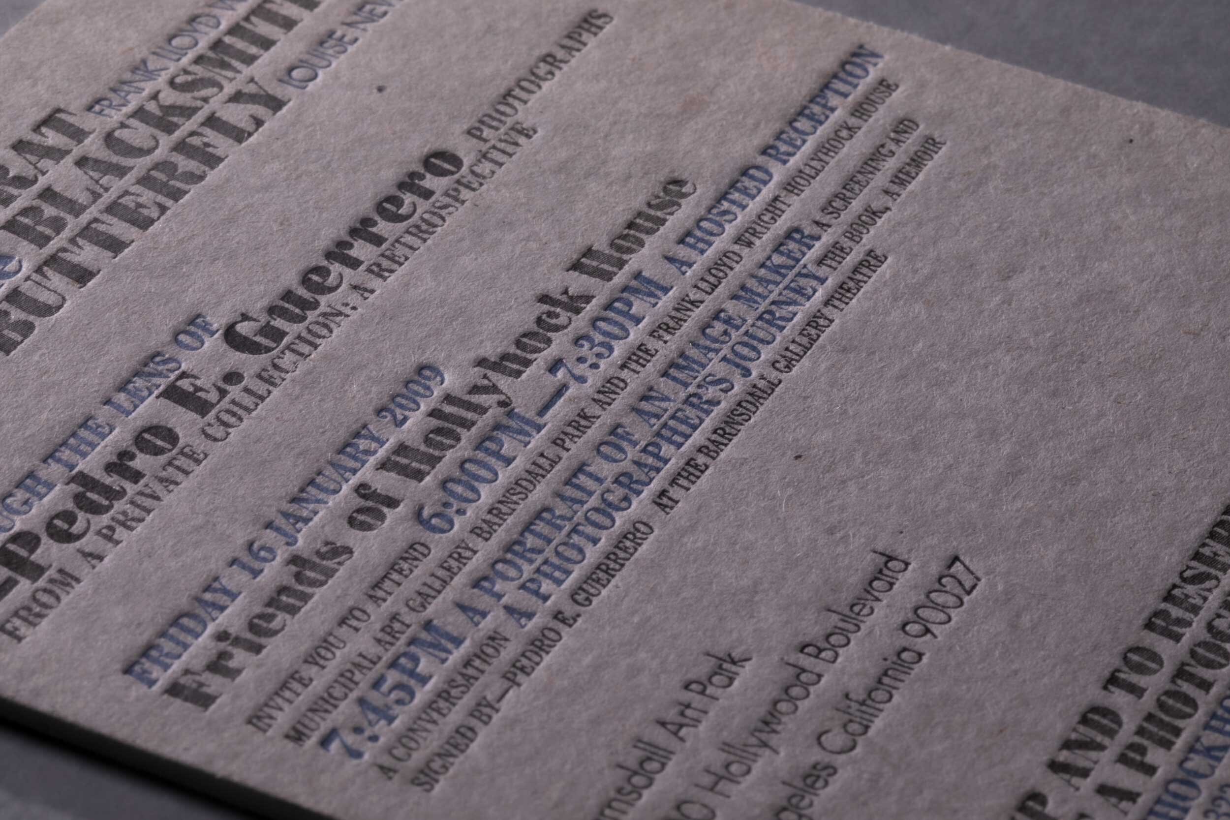 LETTERPRESSFriends of Hollyhock House invitation