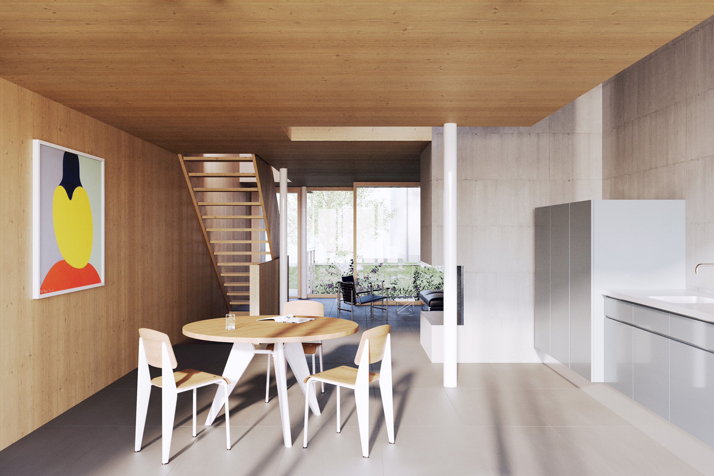 Visualisierung – Lüscher Architekten – Hofhäuser Seon