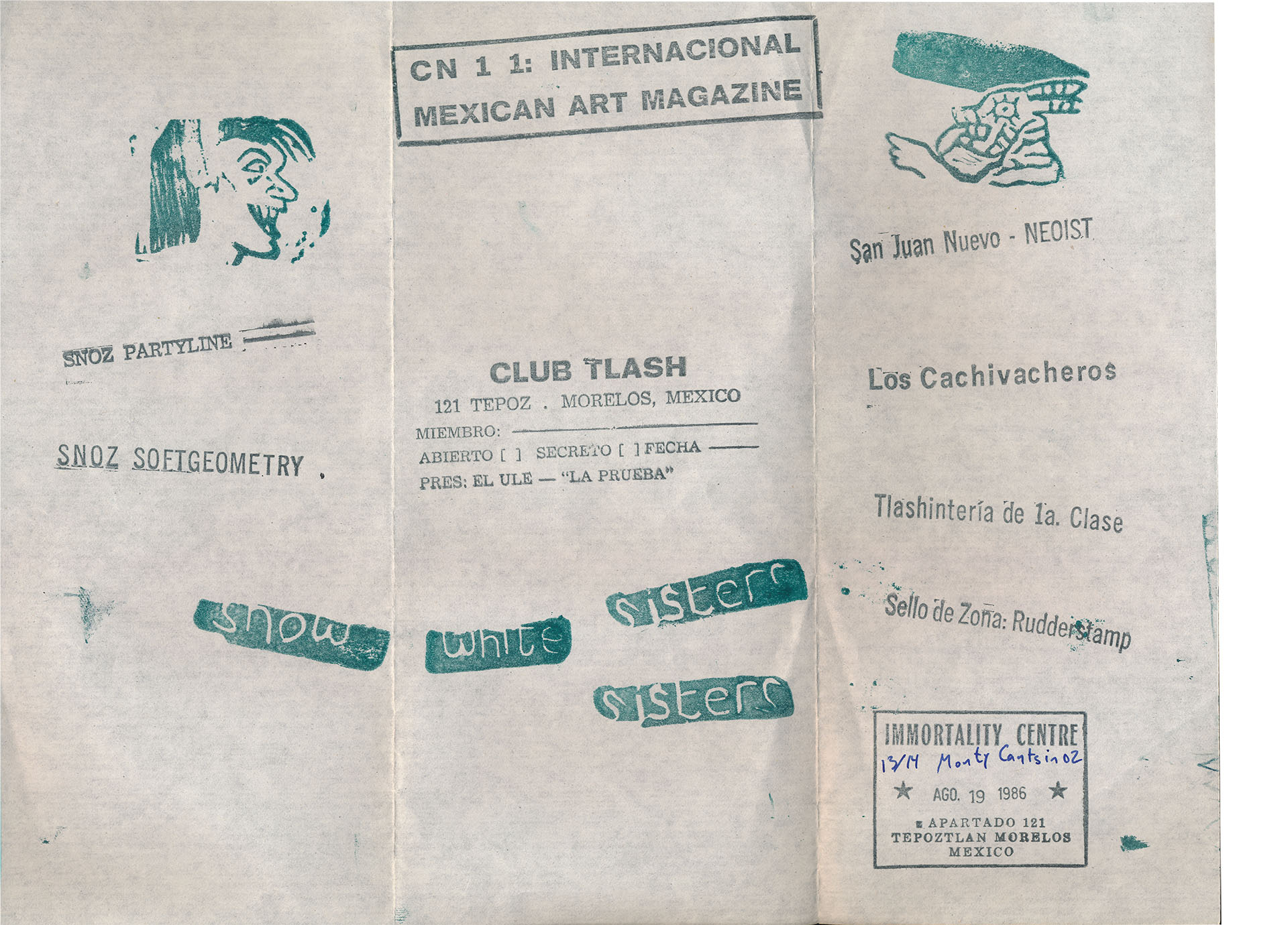 CN 1 International Mexican Art Magazine, Los Cachivacheros, Hoja, México Tepoztlan, 1986