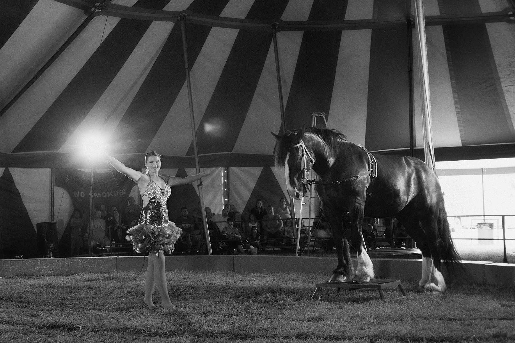 Miss Paulina at her "Big & Little" show. She also performs in a unicycle act with her family as the Arlise Troupe. 