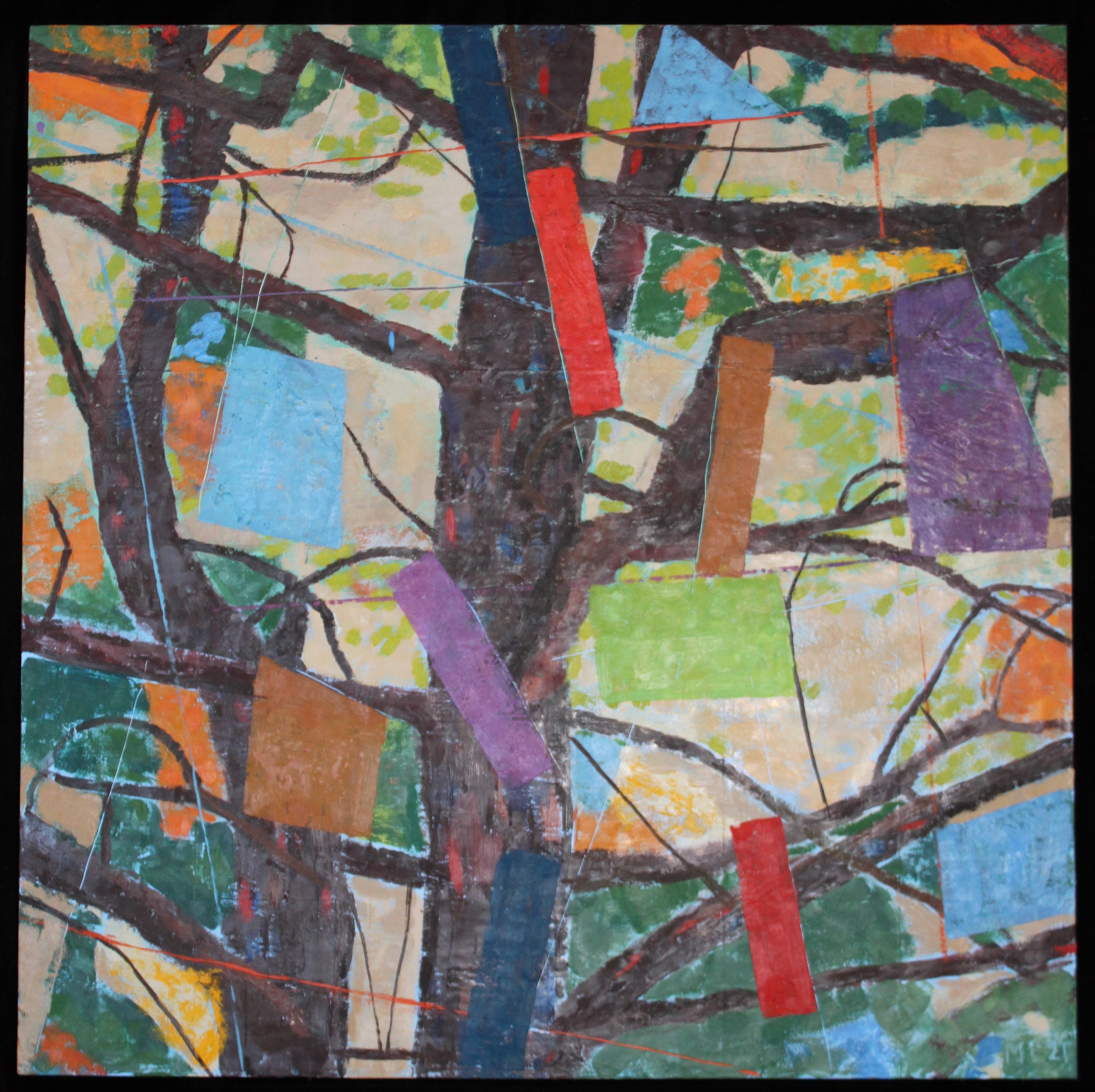 Bark. 2021. encaustic on panel. 36" X 36"