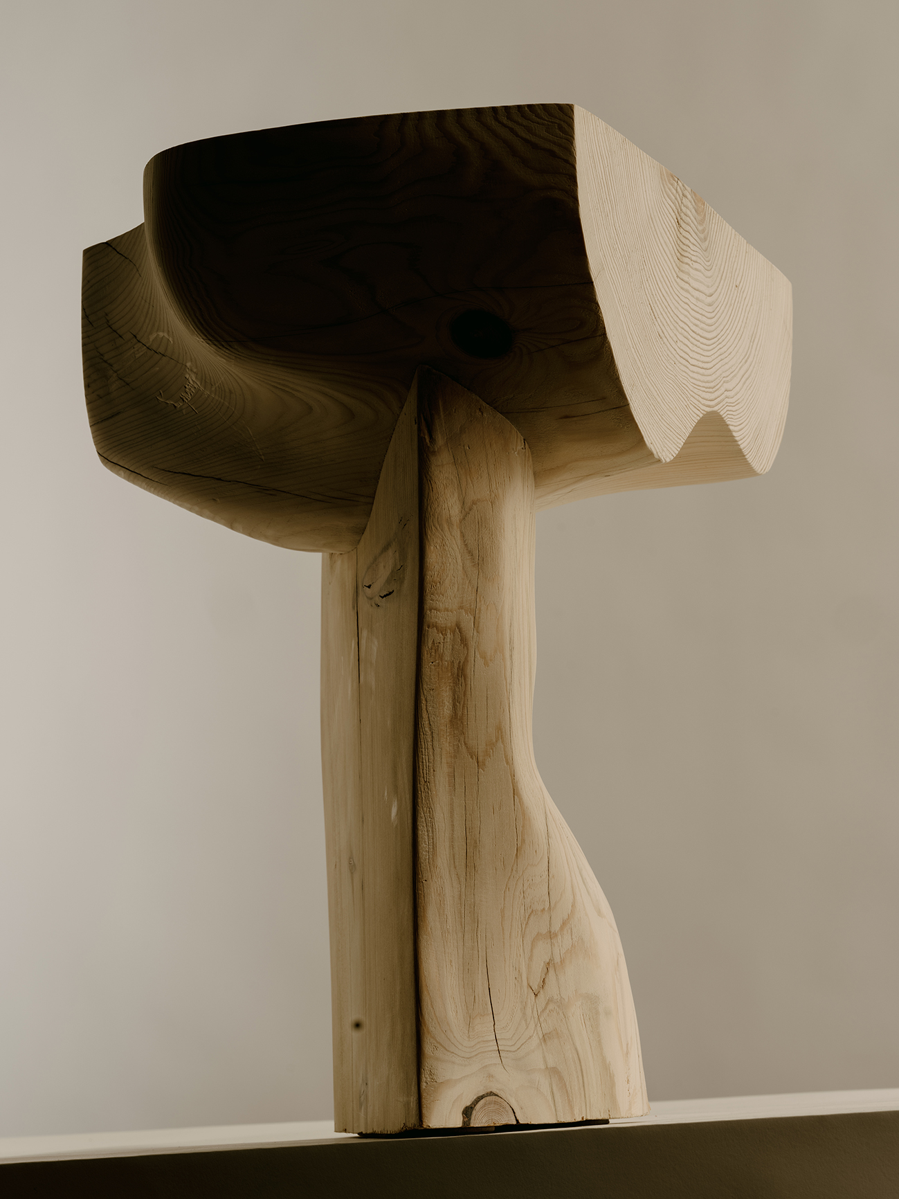 Pergola side table 1, 2025 Spruce, natural transparent lye, wood soap L 35 x D 28 x H 41 cm