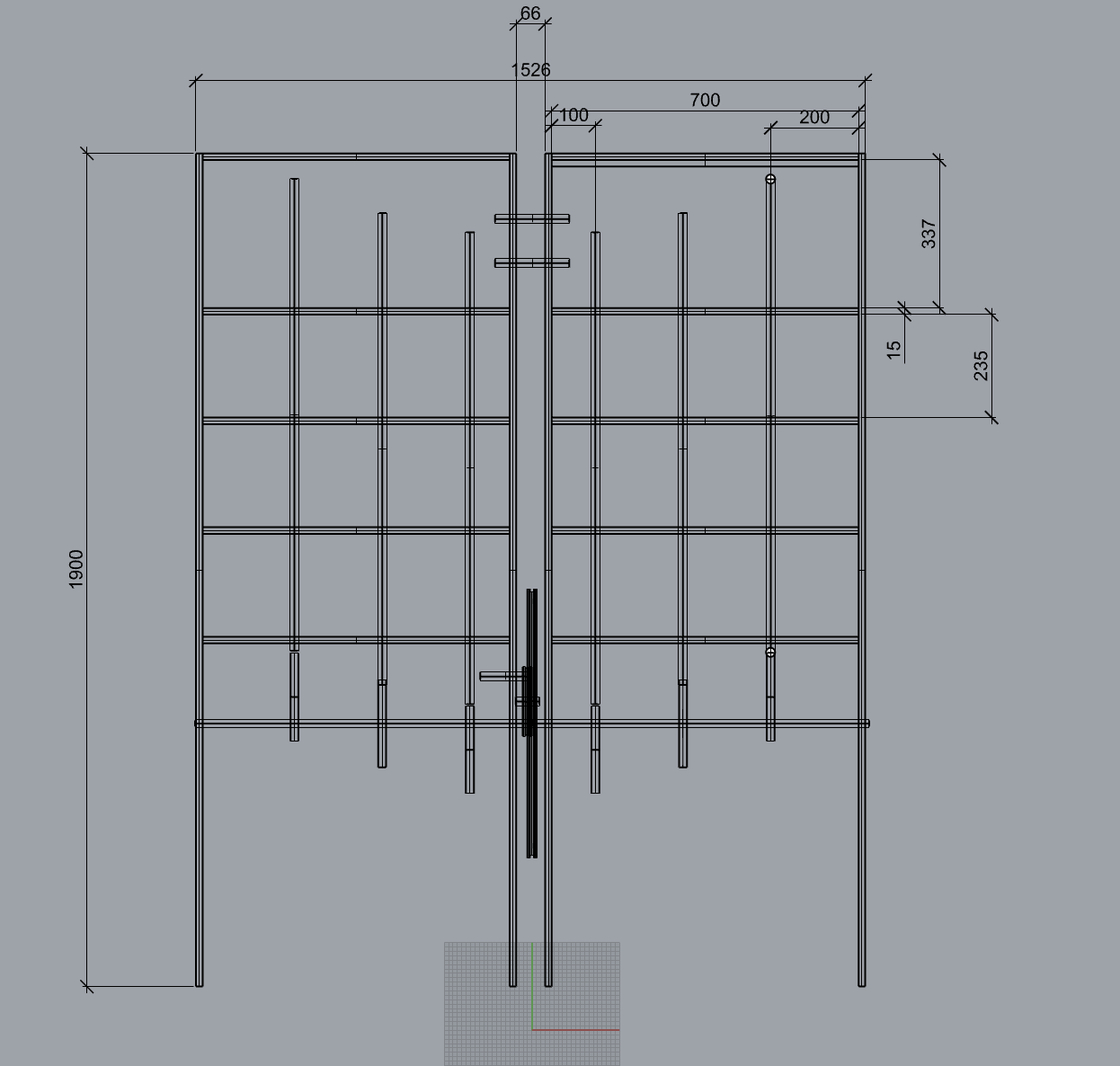 Front view Rhio sketch for exact measurements