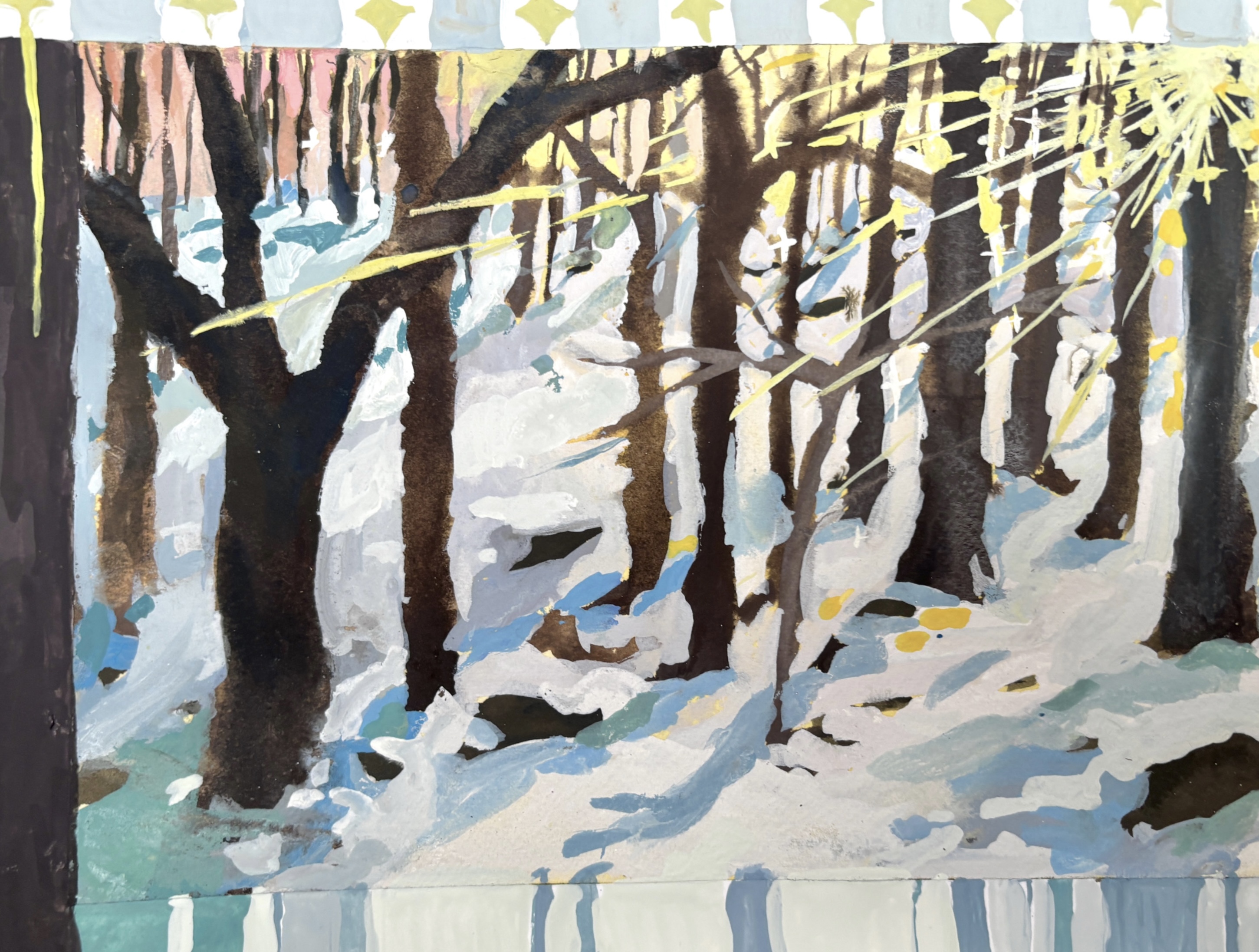winter scene 1, gouache, 2024